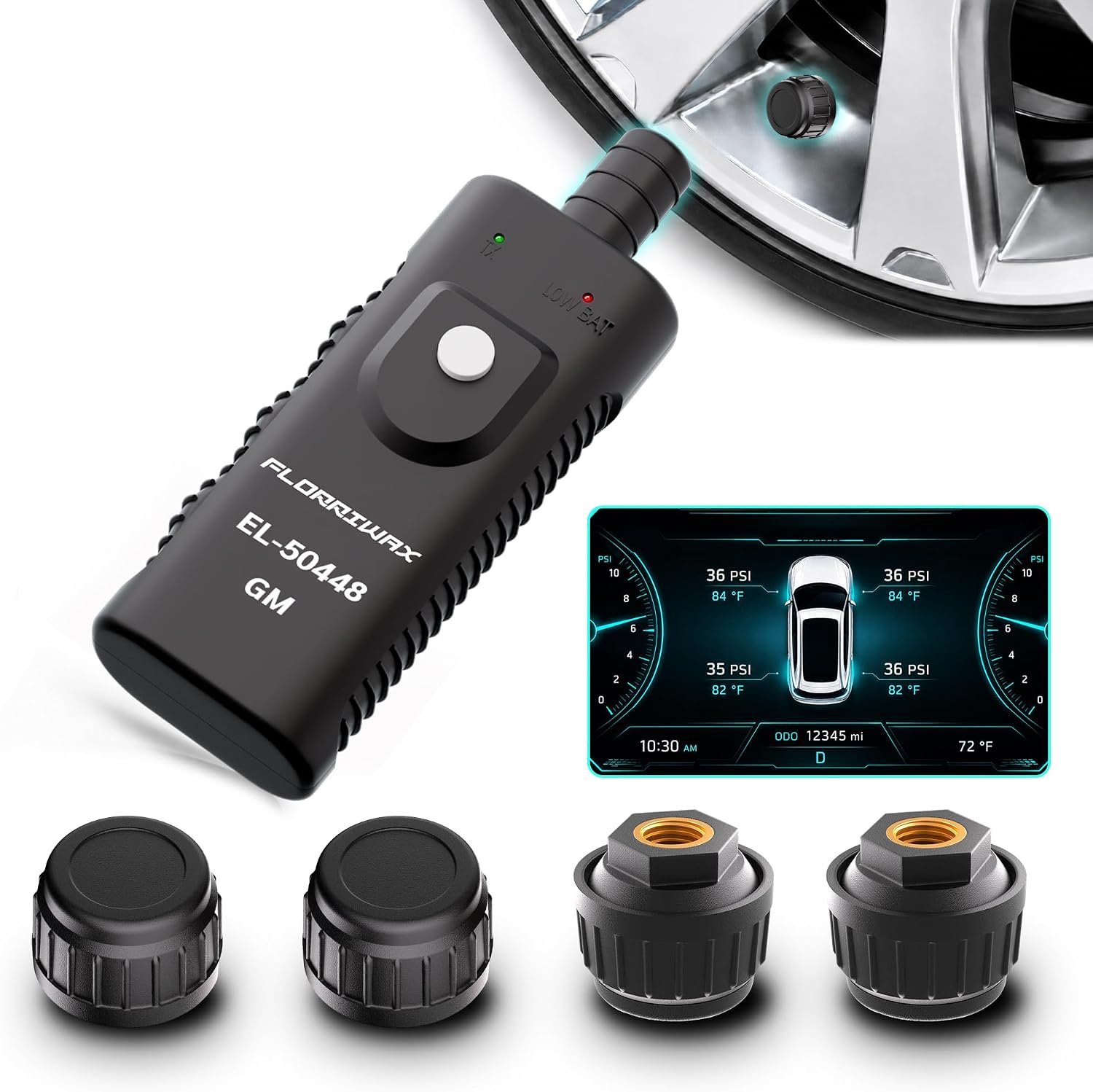 TPMS Sensor For GM Chevy Silverado GMC Buick Cadillac, DIY Install Set of 4