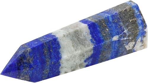 Miniatura 3 de Rockcloud - Figurilla de piedra de Reiki tallada con forma de prisma facetada con punto de cristal curativo de fluorita