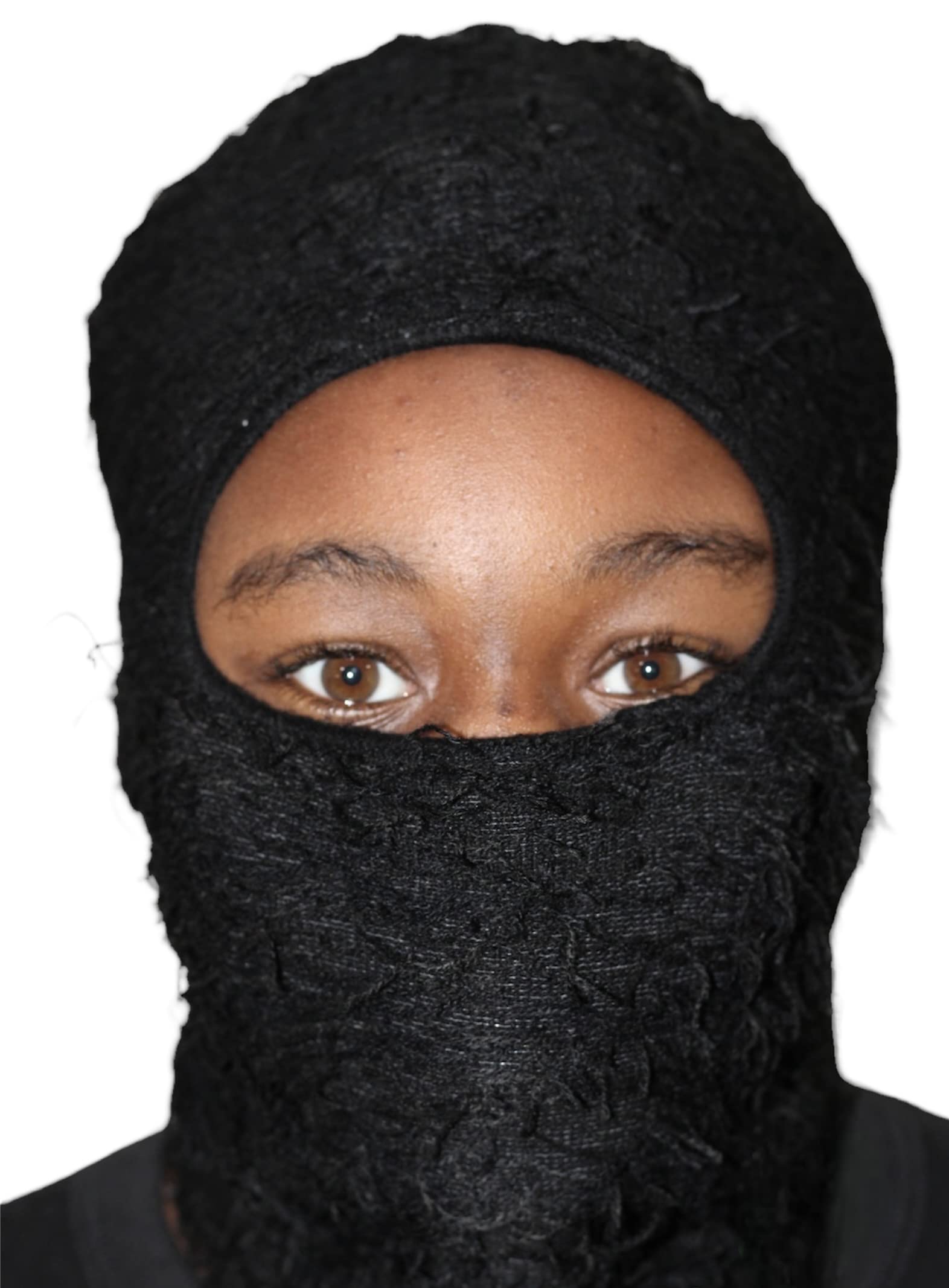 Balclava Ski Mask Women and Men Hairy Face Mask Beanie (Black)