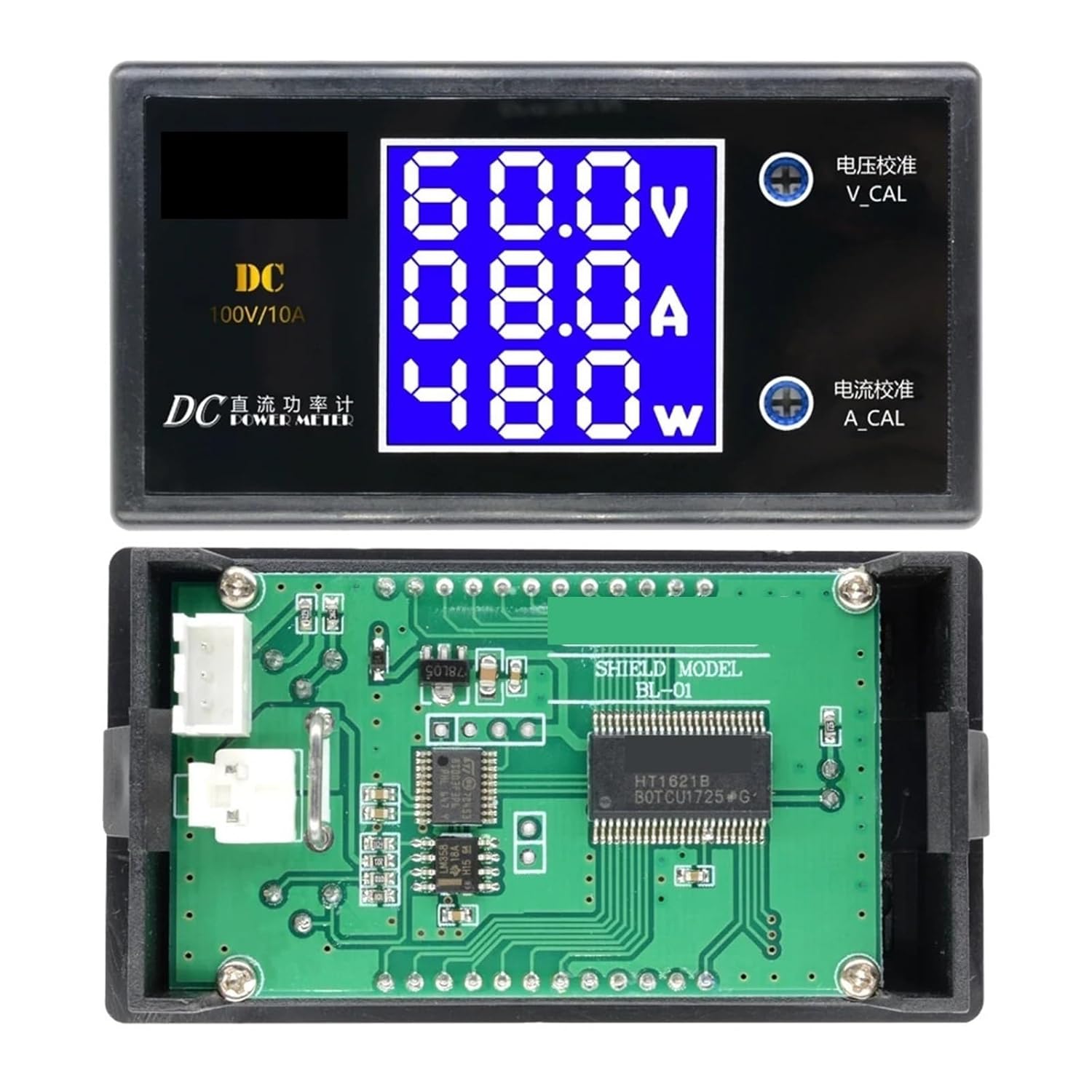 1pc 1000W Digital Voltmeter Ammeter Wattmeter Voltage Current Power Meter Volt Detector Tester Monitor 0-100V 5A 10A 250W(DC 0-50V 5A 250W)
