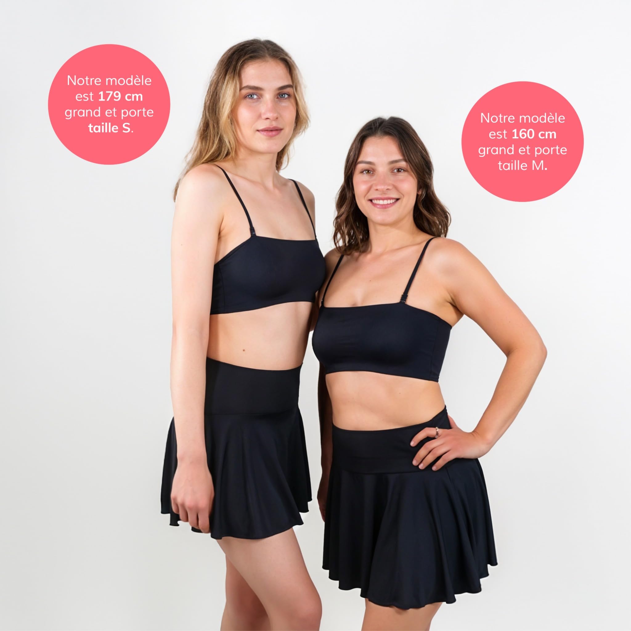 MYLILY Jupe de Bikini menstruelle Noire | Culotte menstruelle ado | Jupe de Bain Femme | Maillot de Bain menstruel ado | Bikini Fille ado| Réutilisable