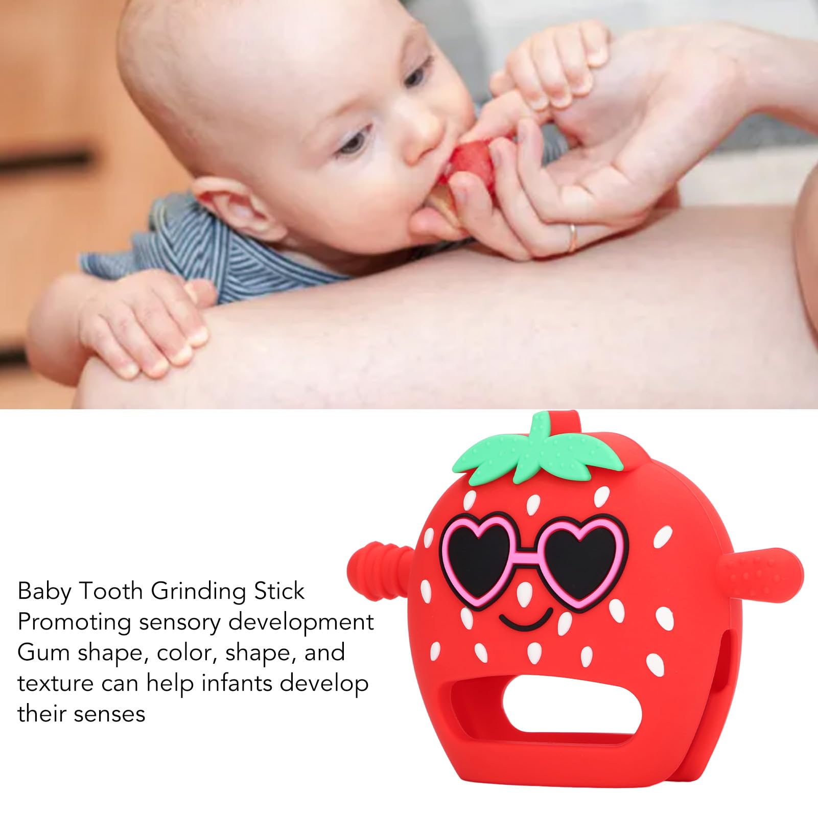 Teething Mitten Hand Teether Soothing Glove for Soothe Sore and Swollen Gums, Red, #011 - Image 4