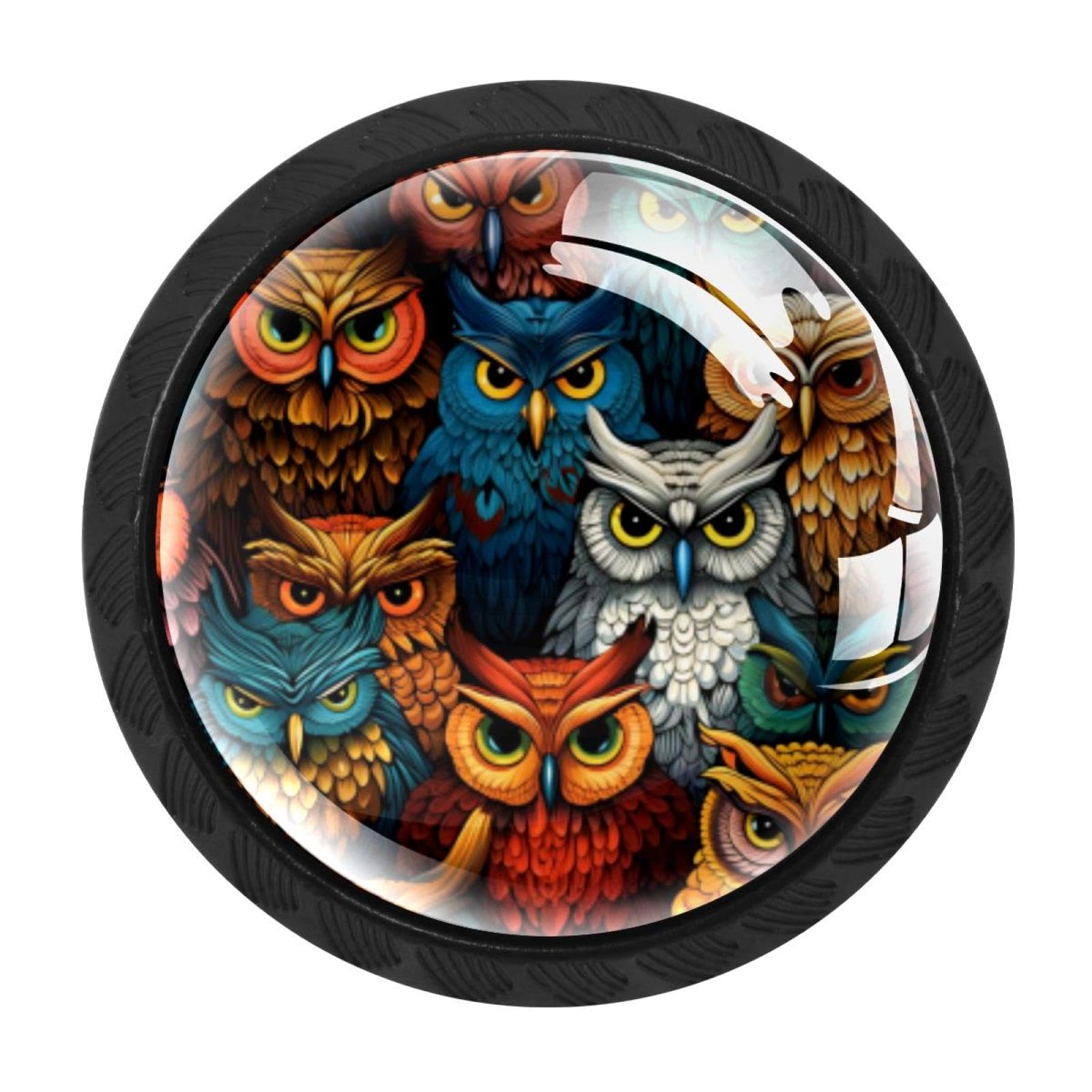 CHENZZZZ 4 Pack Owl Kitchen Cabinet Knobs Drawer Knobs Dresser Knobs Matte Black Zinc Knobs Drawer Pulls Door Knobs Dresser Drawer Handles Knobs for Dresser Drawers