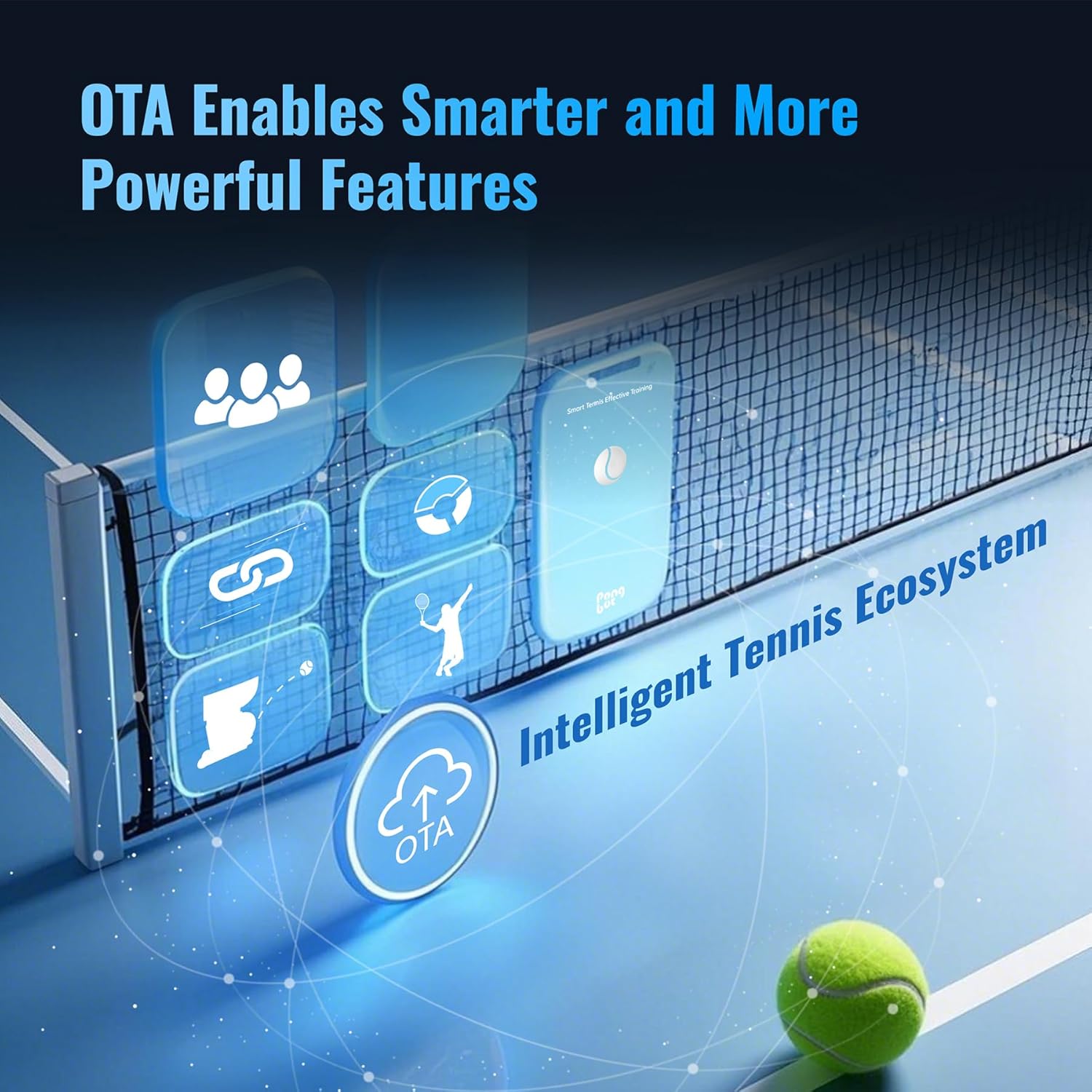 PONGBOT Tennis Ball Machine, APP and Remote Control, Custom Drills, 150 Ball Capacity, Max 80mph,8+ Hours of Endurance, Dual Motor for Topspin and Backspin, PACE S