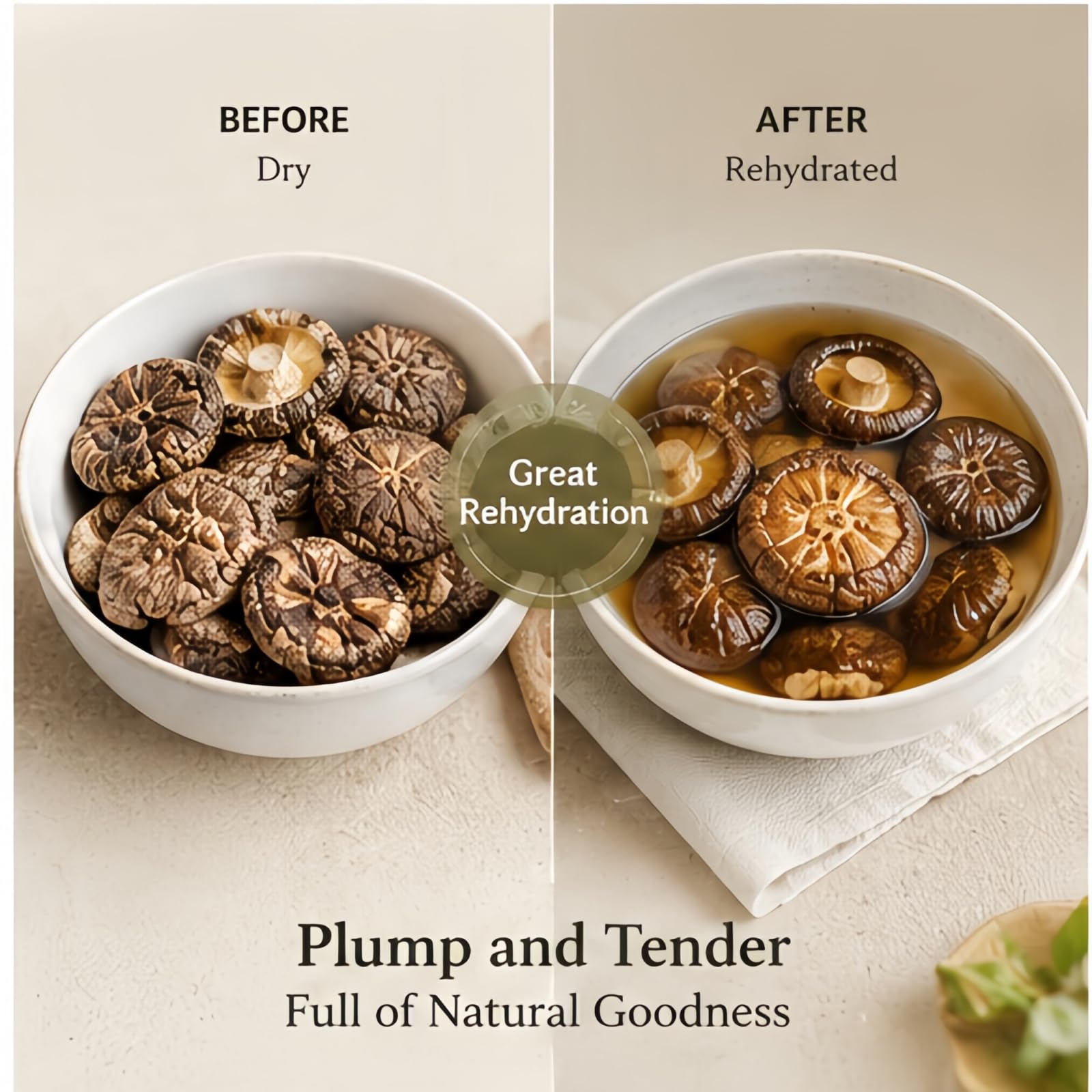 JOIYSVEN Funghi Shiitake Secchi , Qualità Premium, Ricchi Di Umami Per Brodi E Saltati in Padella, Vegan 100% Naturali, 500g