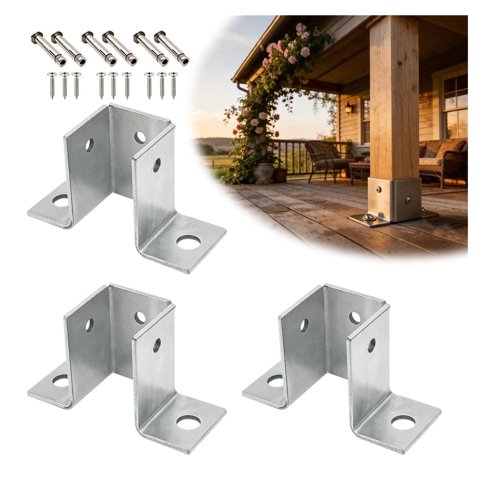 1 2 3 4 5 Pz Ancoraggio Palo Flangia Multi Misura Cemento