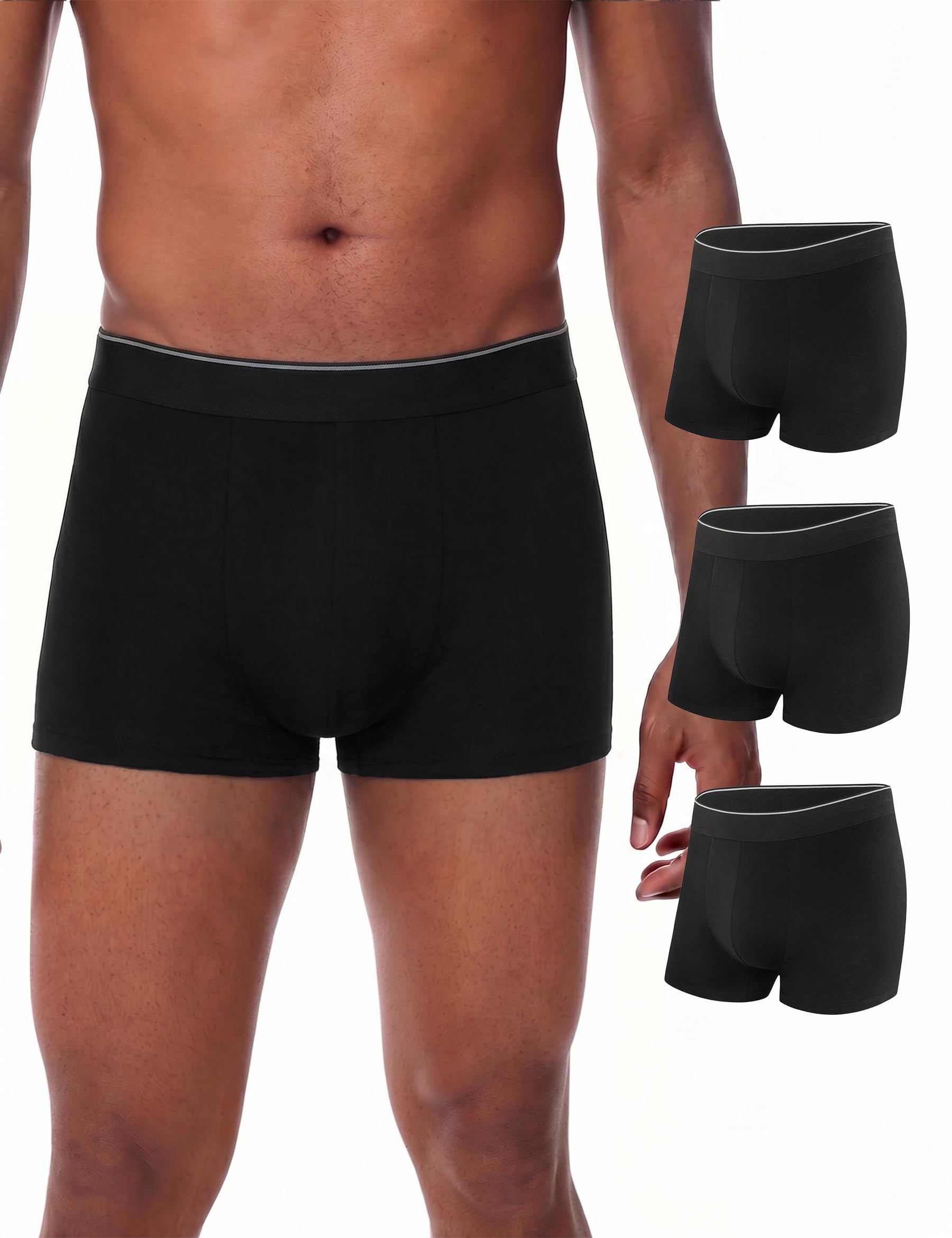 Marvmys Boxershorts Herren Baumwolle Unterhose Enganliegende Retroshorts ohne kratzende Etiketten Bequeme Passform