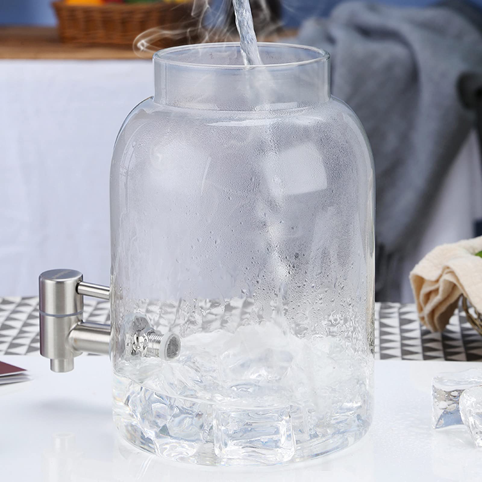 Carafe En Verre Borosilicate Ambré Avec Couvercle Et Filtre à Thé - Grande Capacité, Résistante à La Chaleur, Idéale Pour Thé, Eau, Jus - Passe Au Lave-vaisselle