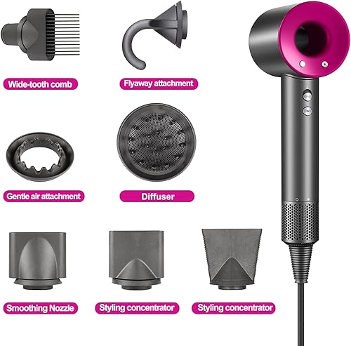 Miniatura 2 de Boquillas de fijación para Dyson Supersonic Secador de pelo Hd01 Hd02 Hd03 Hd04 Hd08 Herramientas Accesorios Piezas (difusor), negro