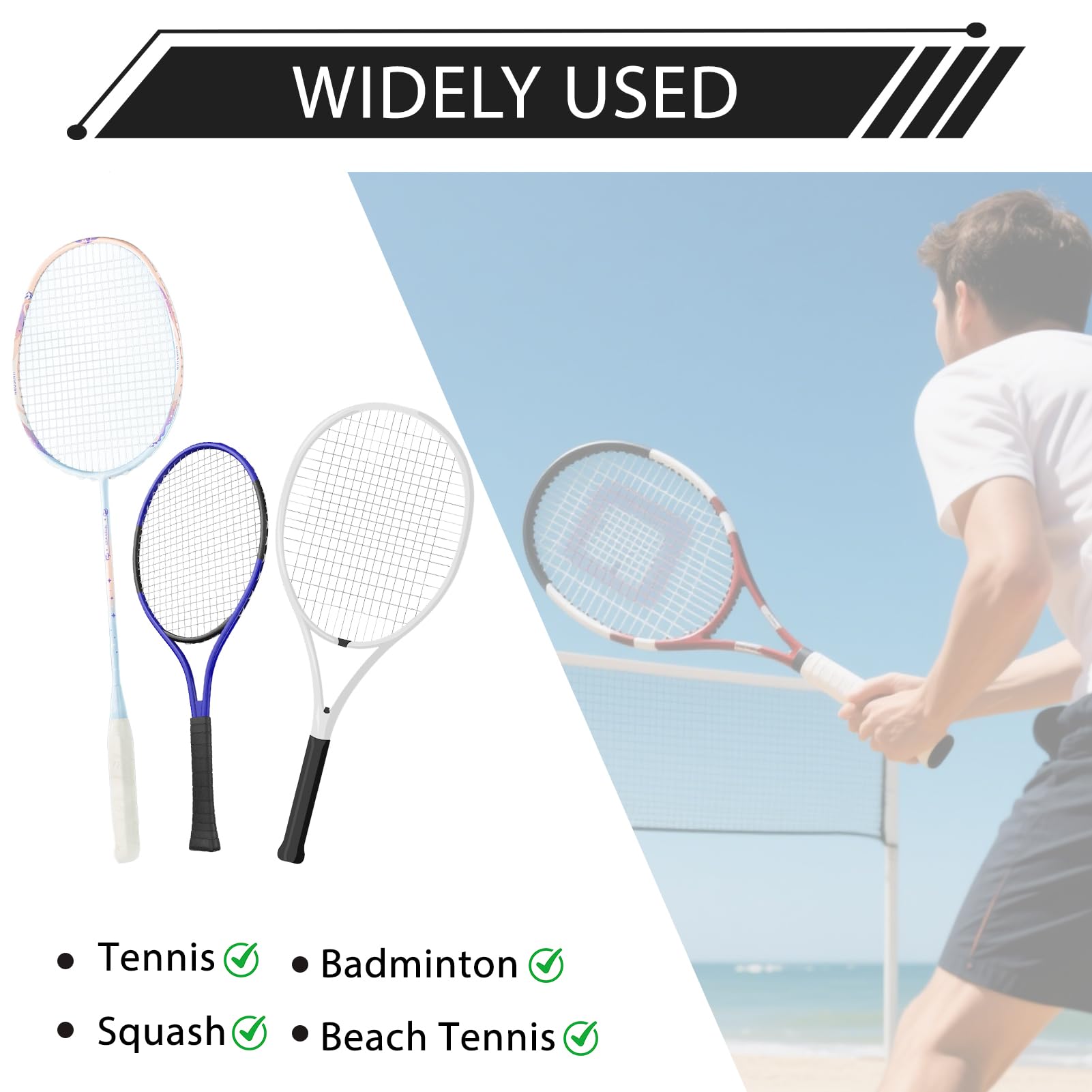 8 Unidades Overgrip Tenis, Grip Raqueta Tenis Antideslizante, Overgrip Padel Antisudor, Cinta Raqueta Tenis y Grip Pala Padel, Grips Padel para Raquetas de Tenis, Bádminton y Más