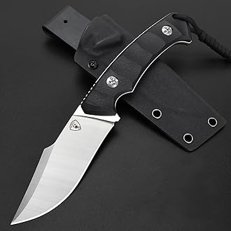 AUBEY Fixed Blade Knife with Kydex Sheath, 4.33" D2 Steel Blade, Full Tang Hunting Knife with G10 Handle for Camping Outdoor Bushcraft Collection