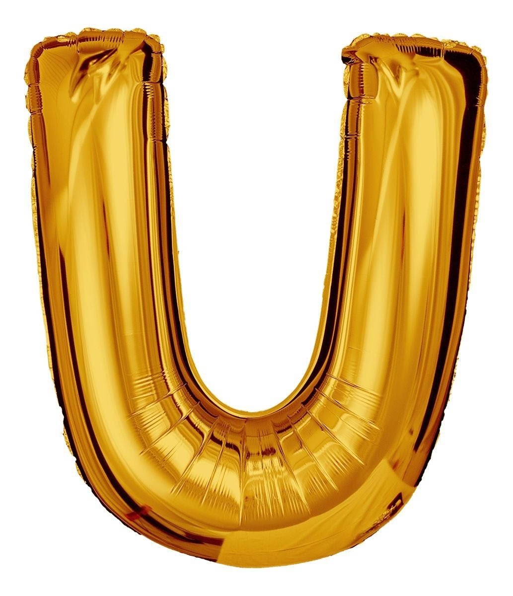 402G-P Letter U Balloon Superloon Single Pack, Length-40 Inch, Colour-Gold, One Size