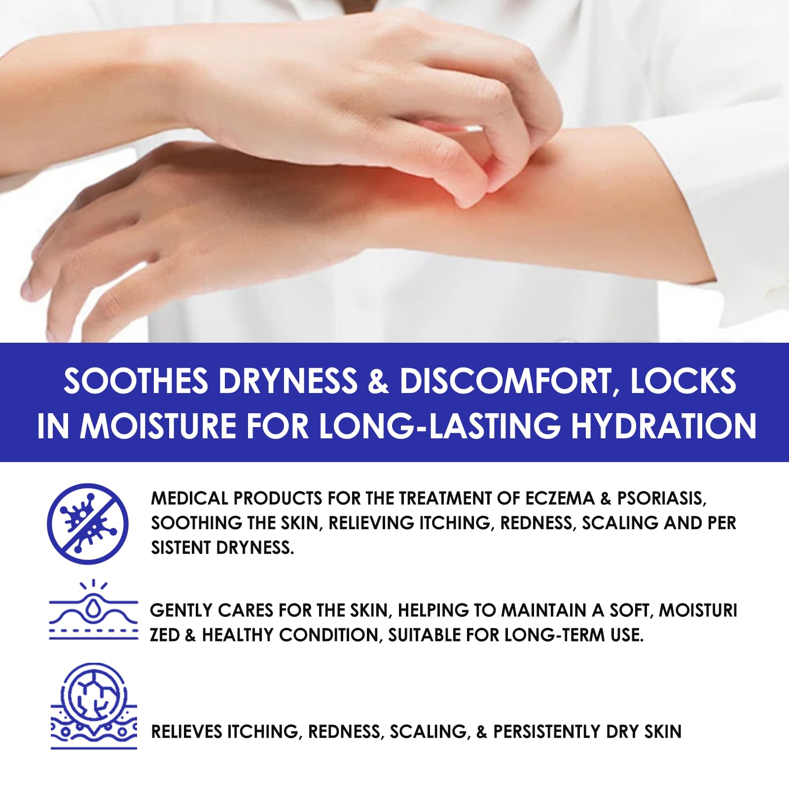 20g Crema per Eczema,Crema Corpo Lenitiva,crema Idratante,efficacemente Nutre la Pelle Secca,Adatta a Viso e Corpo