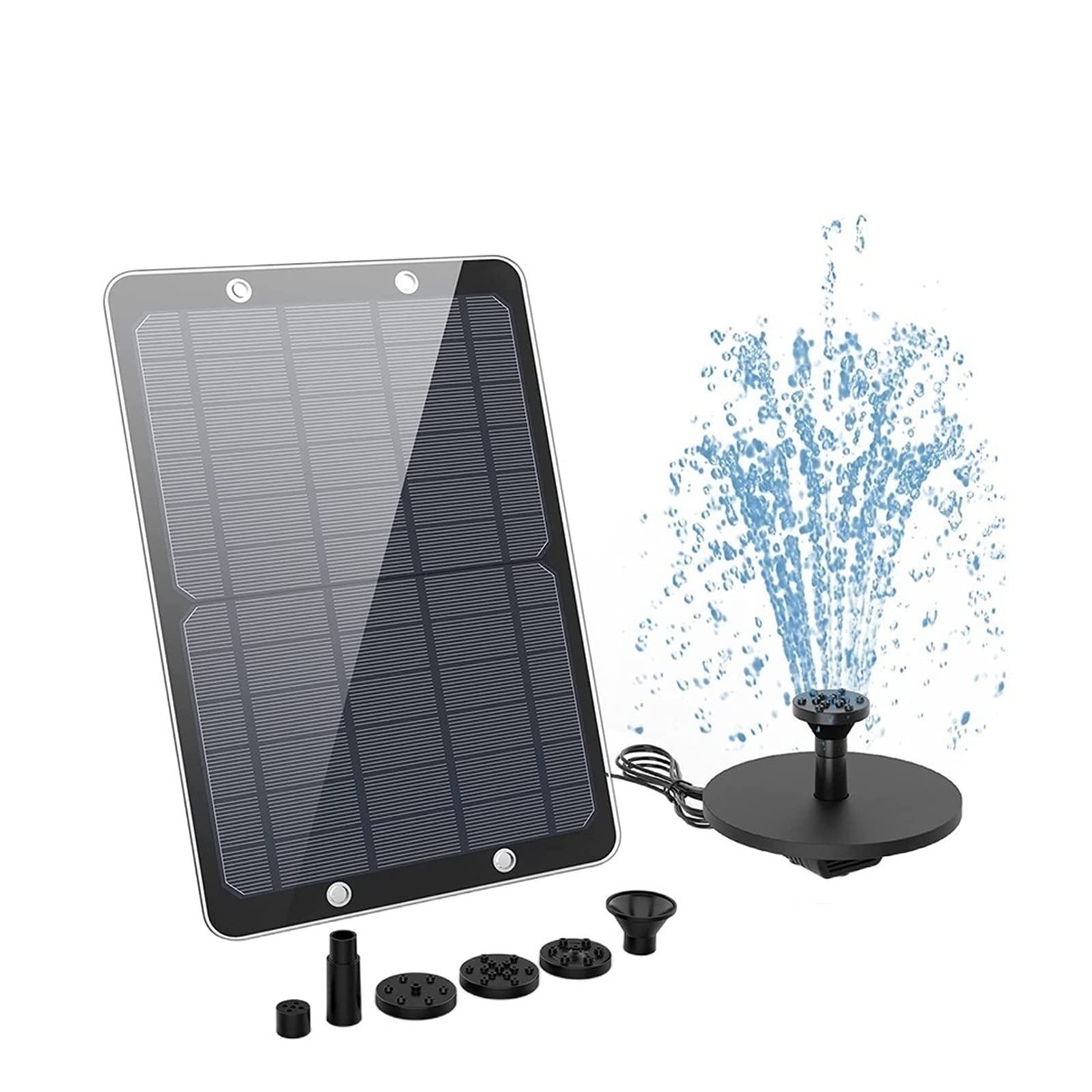 Solar Fountion Pump 9W, DIY Water Fountain for Garden, for Bird Bath with 4 Nozzles for Ponds Efficient Use Of Energy