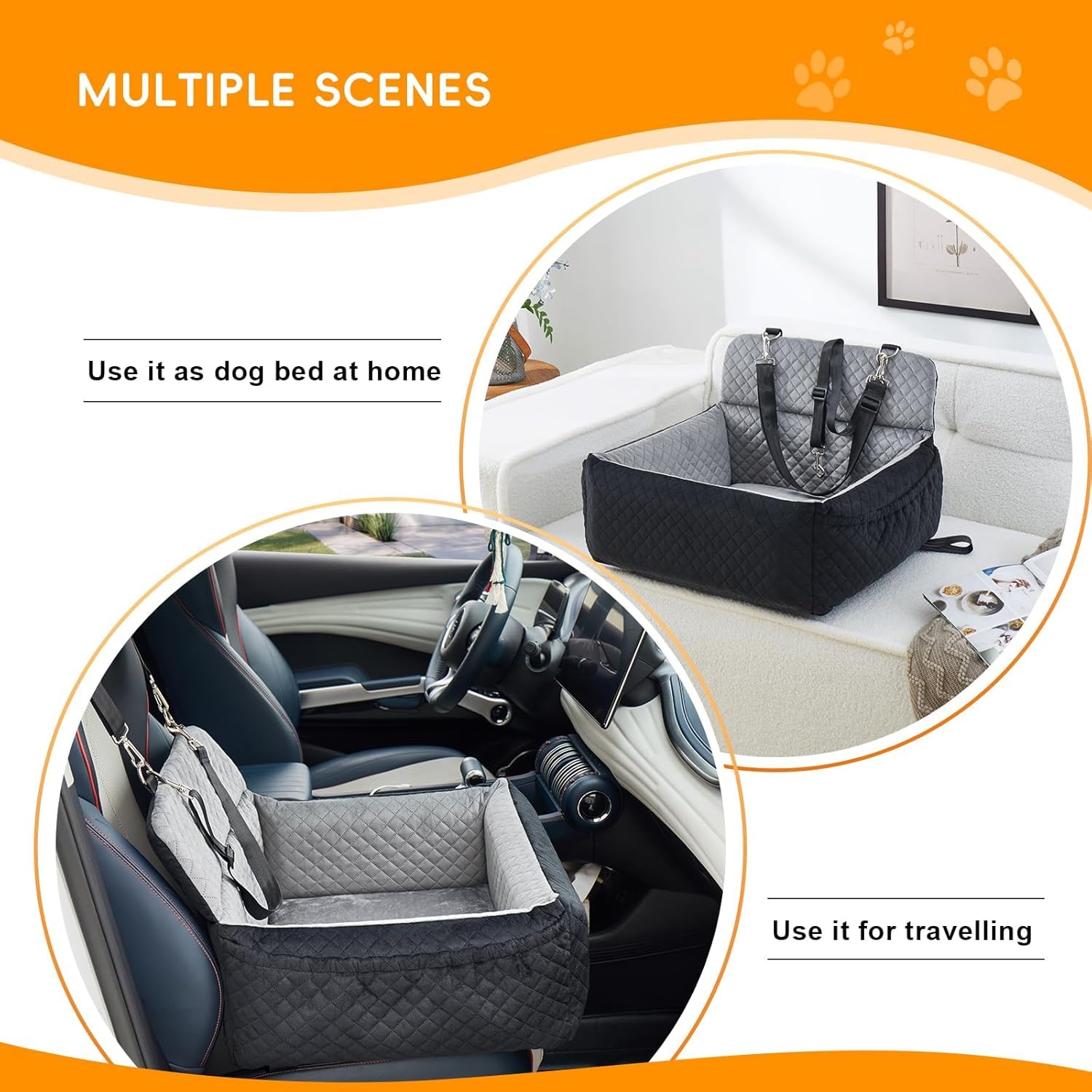 Asiento Seguridad Coche Perros para BMW 5 Series GT 2010-2015 2016 2017, Asiento Elevador Estable Mejorado para Perros Medianos, cojín Lavable