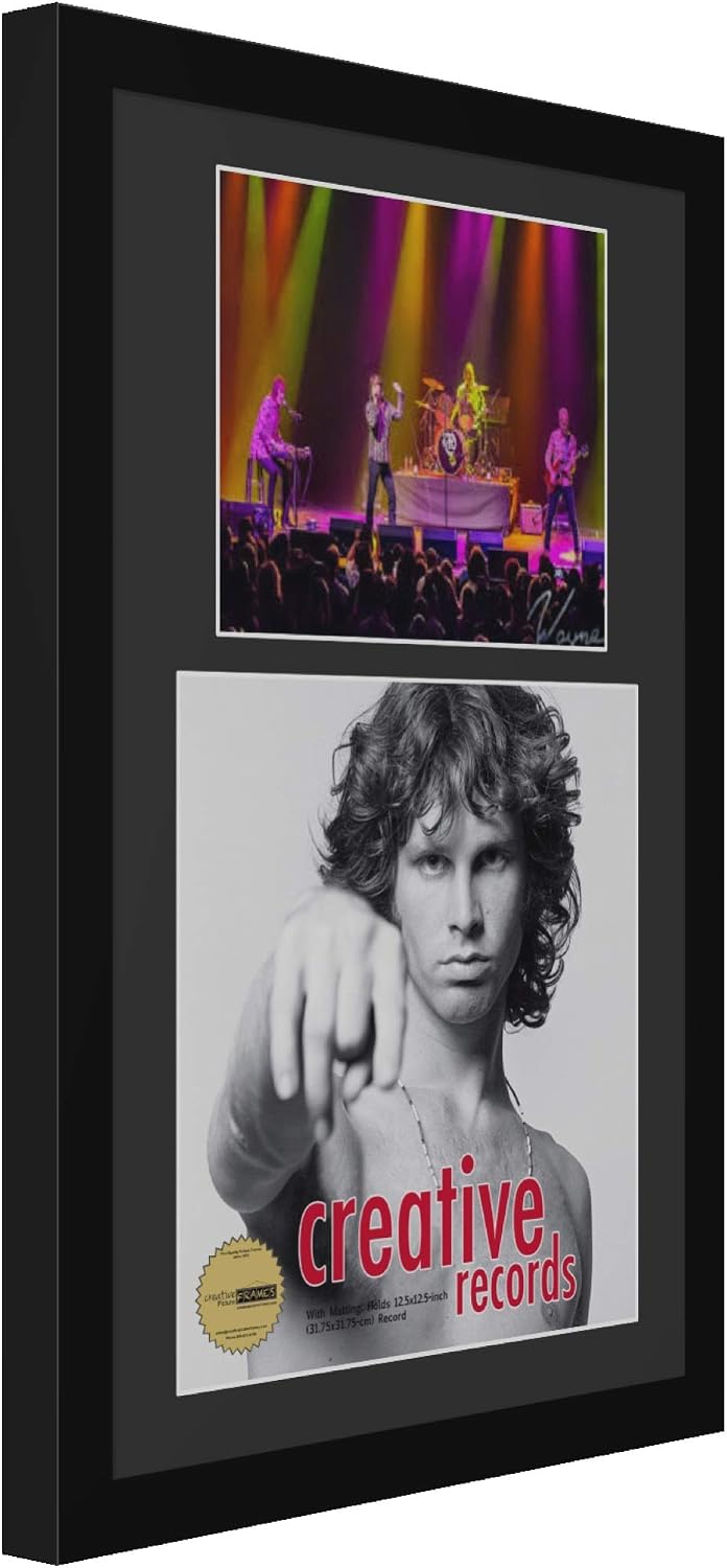 Creative Picture Frames 8" x 10" Photo Concert Frame with Black Matting Displays 33 Record Album Cover Sleeve
