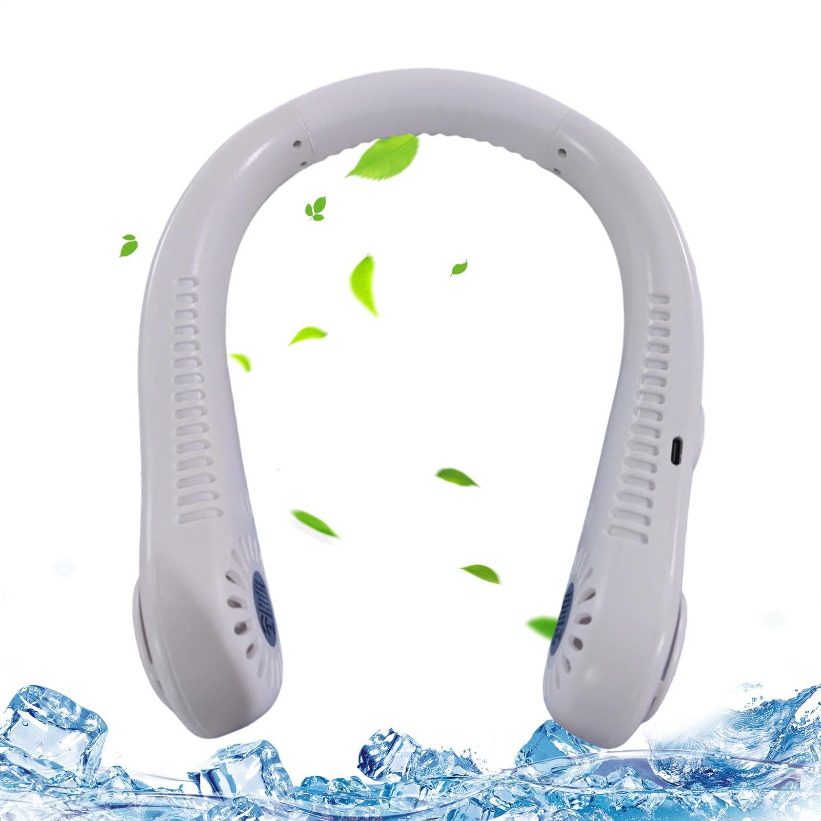 Ventilatore Da Collo Senza Pale ACELIFE, Ricaricabile USB-C, 3 Velocità, Silenzioso E Pieghevole, Batteria 5000mAh Per Viaggi E Ufficio