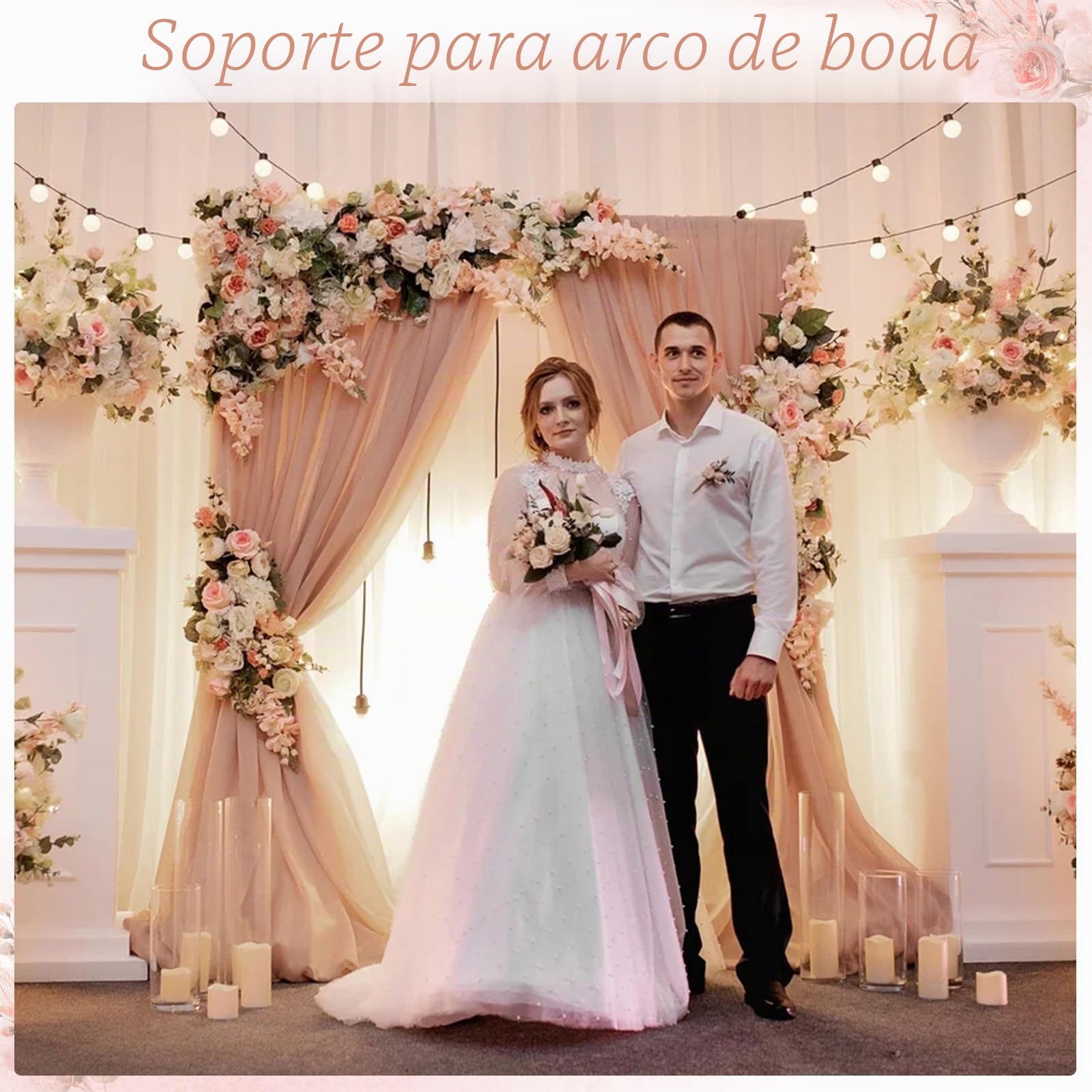 SAN LIKE Kit para arco de globos, arco para boda, de metal, Arco de Boda Estructura de soporte para globos, para decoraciones de bodas