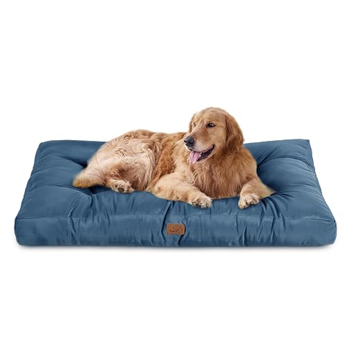 Bedsure Cama Perro Lavable Grande, 120x90x10 cm Azul Marino