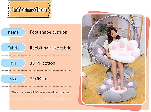 Miniatura 2 de Lindo cojín de asiento, cojín de asiento, cojín con forma de pata de gato, cojín para silla de oficina, cojín de felpa Kawaii para sillas de comedor