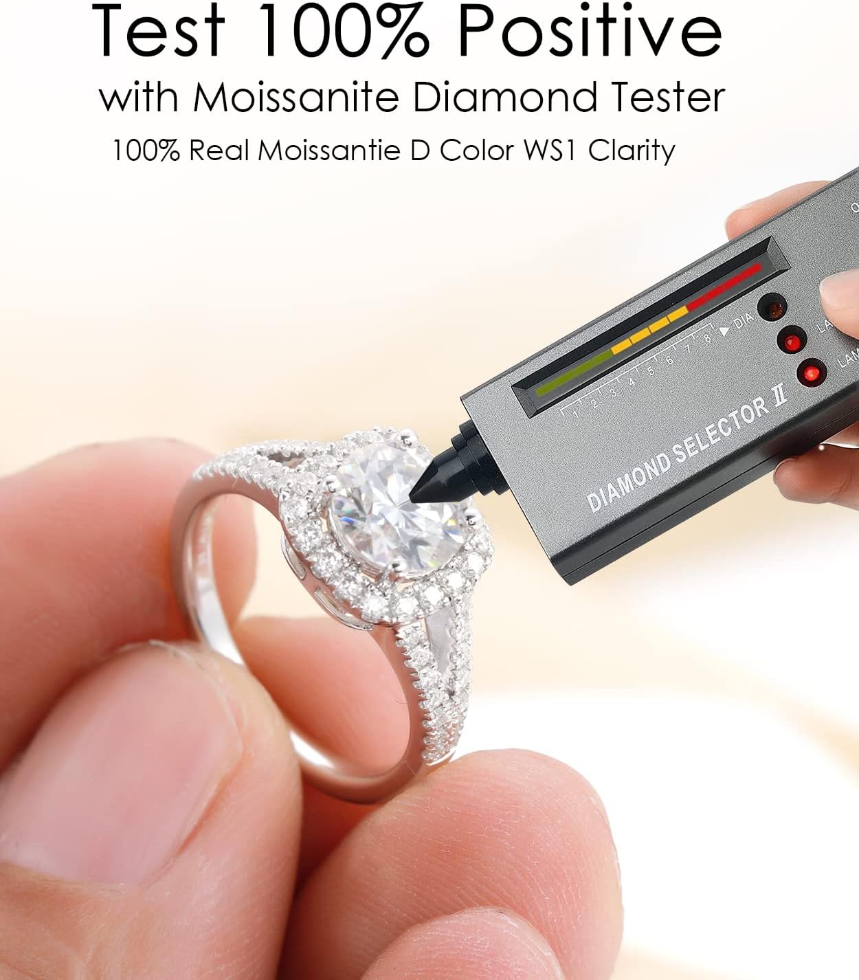 1.5CT Round Moissanite Engagement Ring for Women | Halo Sterling Silver Ring 18K White Gold Plated Wedding & Promise Ring - Image 4