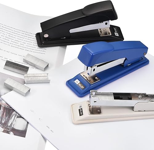 Miniatura 7 de PATIKIL 10 engrapadoras de escritorio con 6000 grapas grapadoras de escritorio estándar para oficina capacidad de 25 hojas 266 para oficina hogar