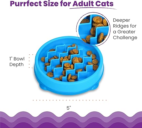 Miniatura 6 de Catstages Kitty - Cuenco de alimentación lenta para gatos y perros pequeños, plato de rompecabezas para comedores rápidos, para alimentos húmedos o