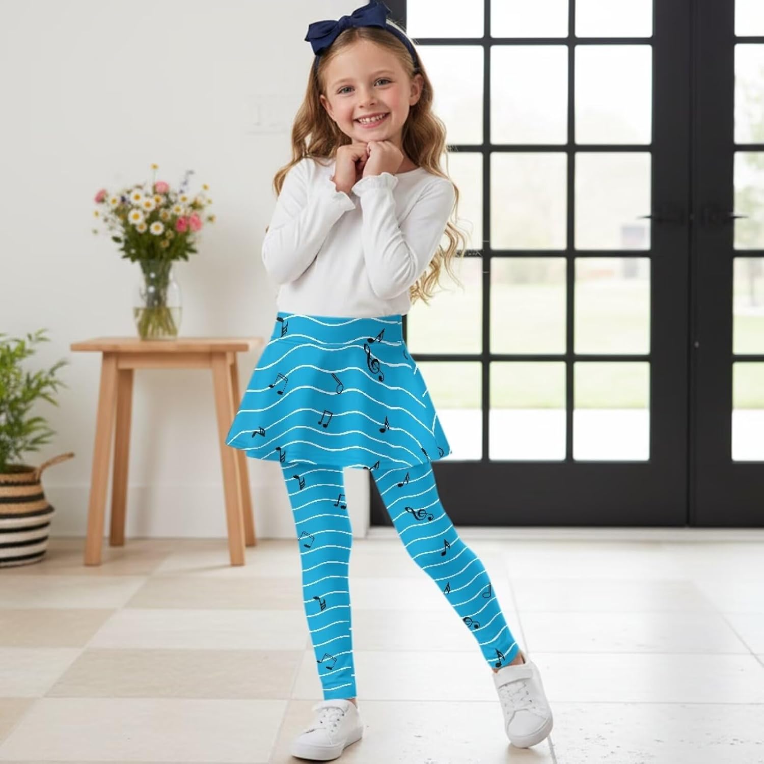 Leggings for Girls Athletic Leggings High Waisted Skirt Pants Footless Sports Pants for 5-14 Years Girls