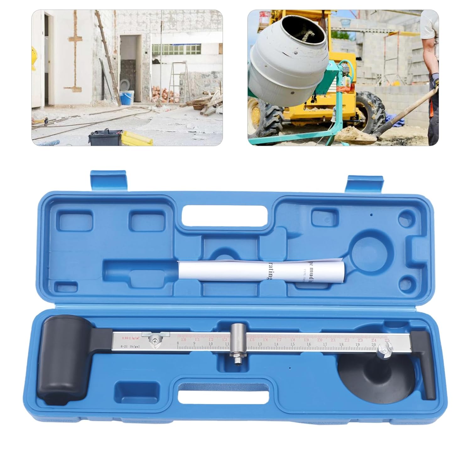Mud Hydrometer, Mud Test Tool Double Scales Mud Hydrometer Mud Gravity Balance Hydrometer with Measuring Accuracy with Box