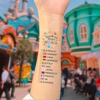Vista 5 de Beber alrededor del mundo - Paquete de 2 tatuajes temporales