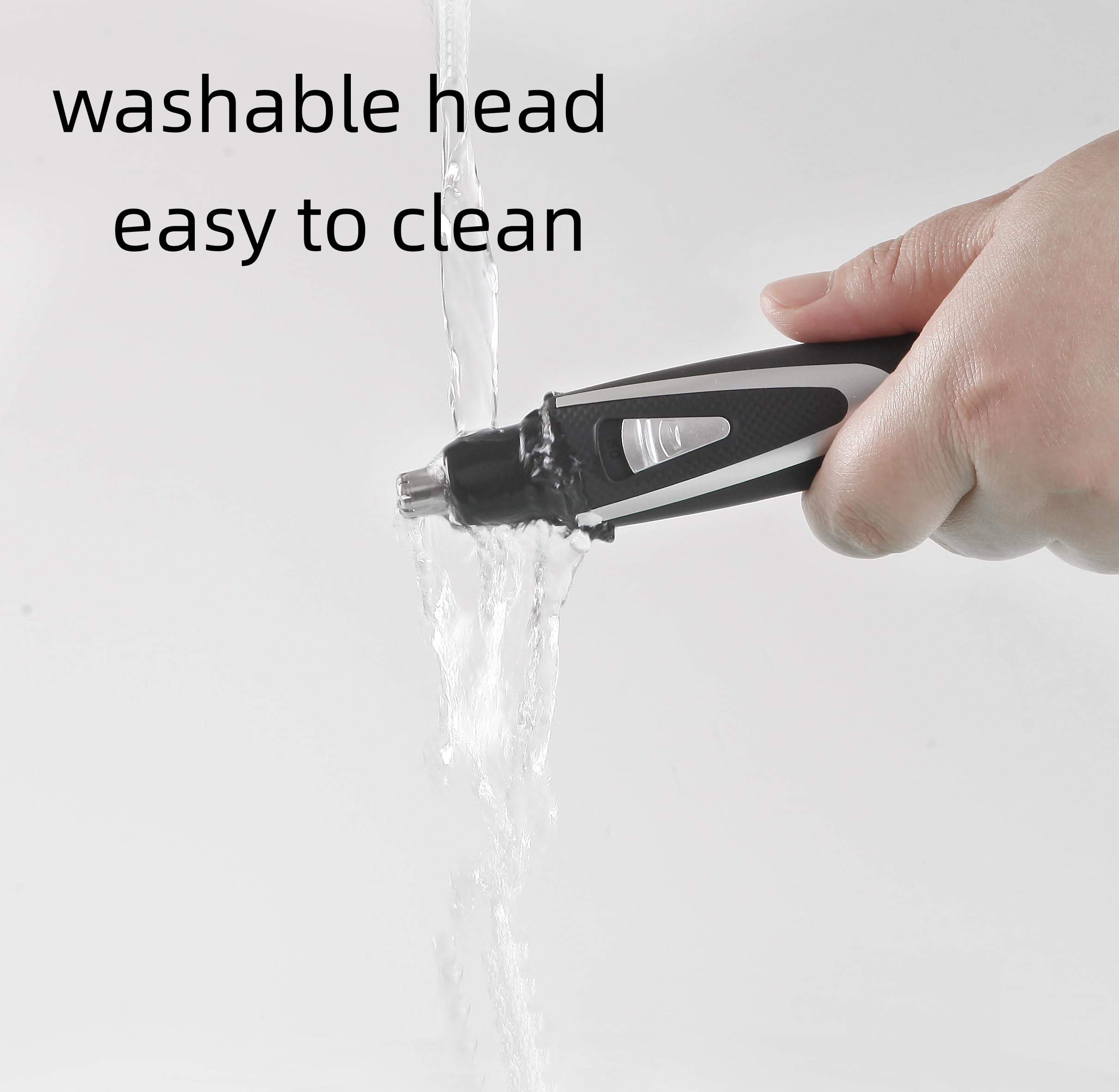 Ear and Nose Hair Trimmer Clippers: 2025 Professional Painless Eyebrow & Facial Hair Trimmers Remover for Men Women, Battery Operated Nasal Clipper, Dual Edge Waterproof Blades for Clean,Black