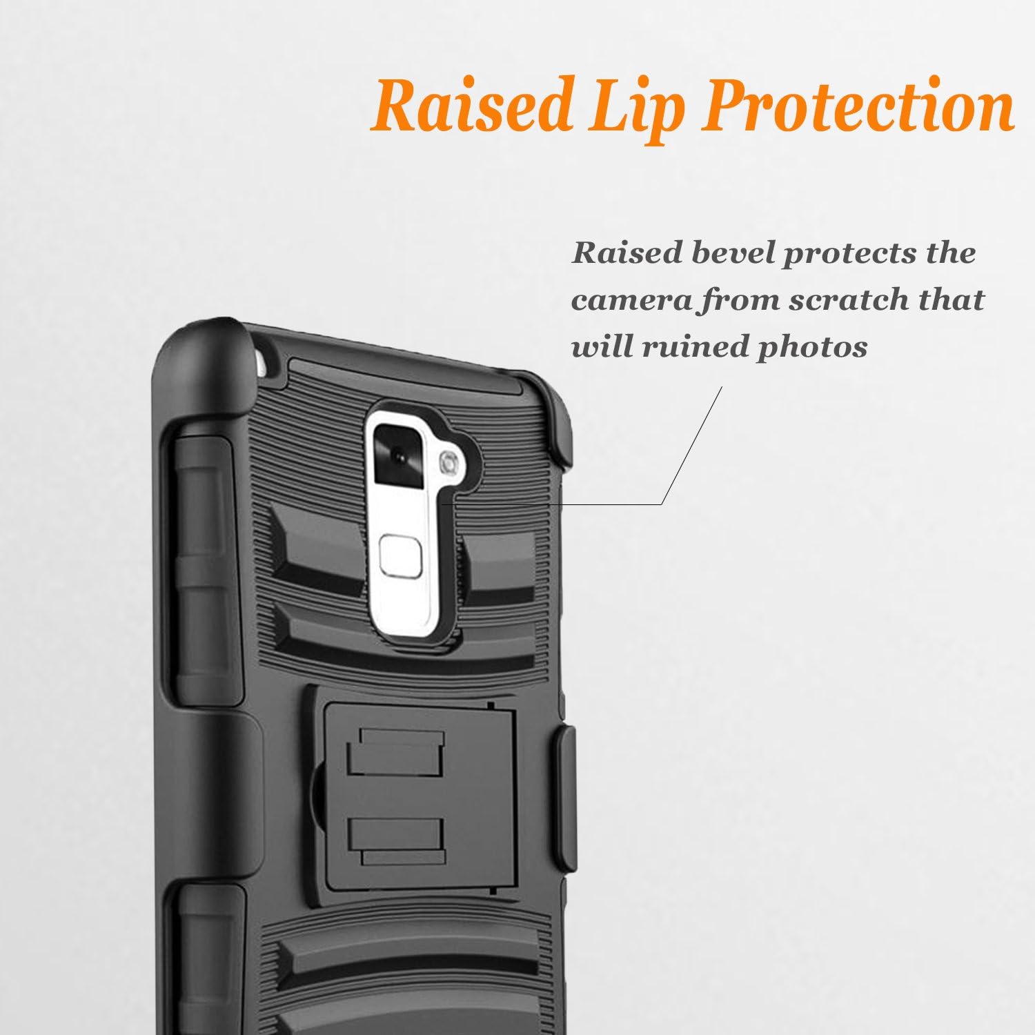 LG Stylo 2 Case, LG Stylo 2 Plus Case, with [Premium Screen Protector Included] Built-in Kickstand Hybird Shockproof Phone Cover with Belt Clip HolsterFor LG Stylo 2 /LG Stylo 2 Plus -Black