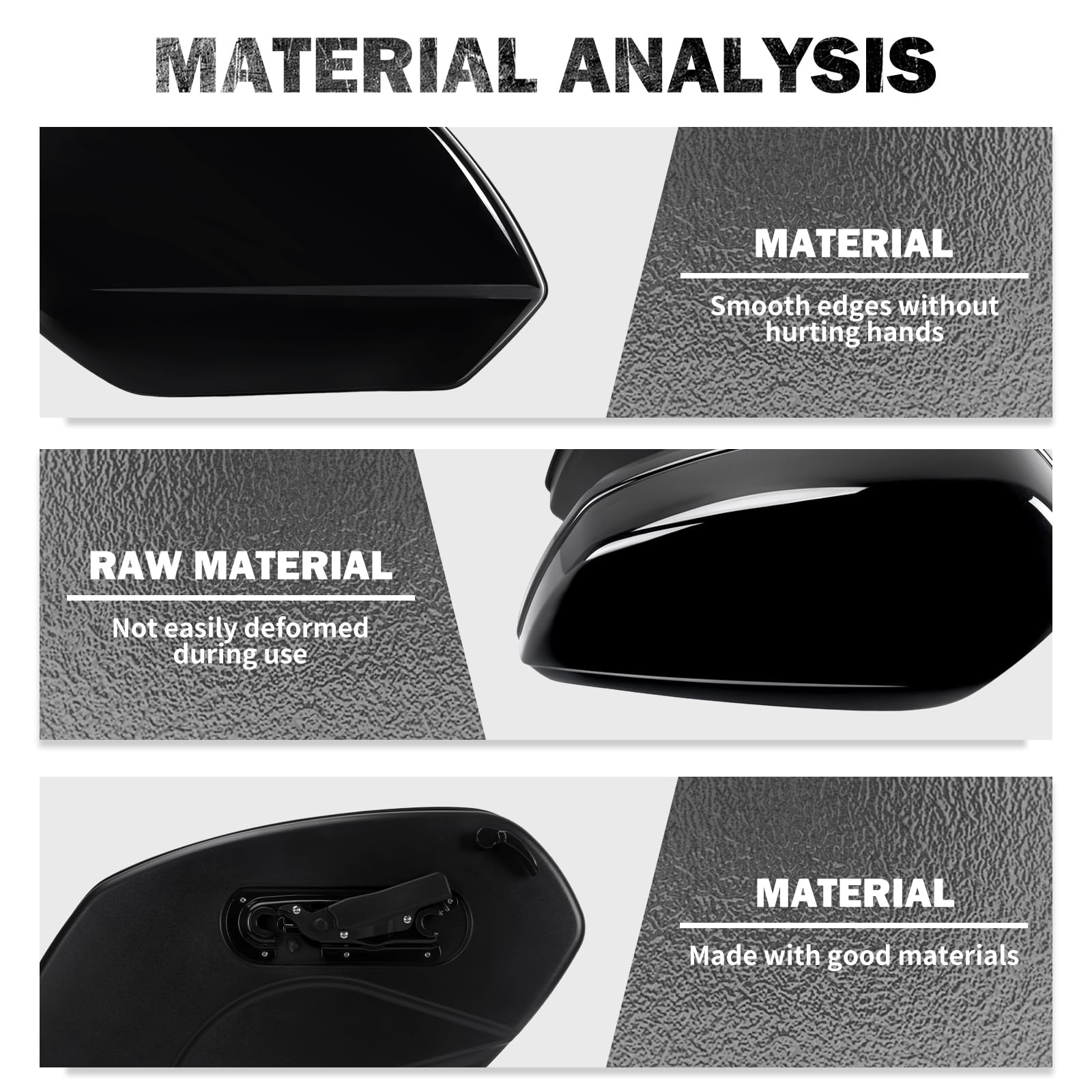 Motorrad Seitenkoffer & Docking-Kit Fit für Harley Low Rider ST FXLRST 2022-2024 Low Rider S FXLRS 2020-2024 Low Rider FXLR 2018-2020 Schwarz