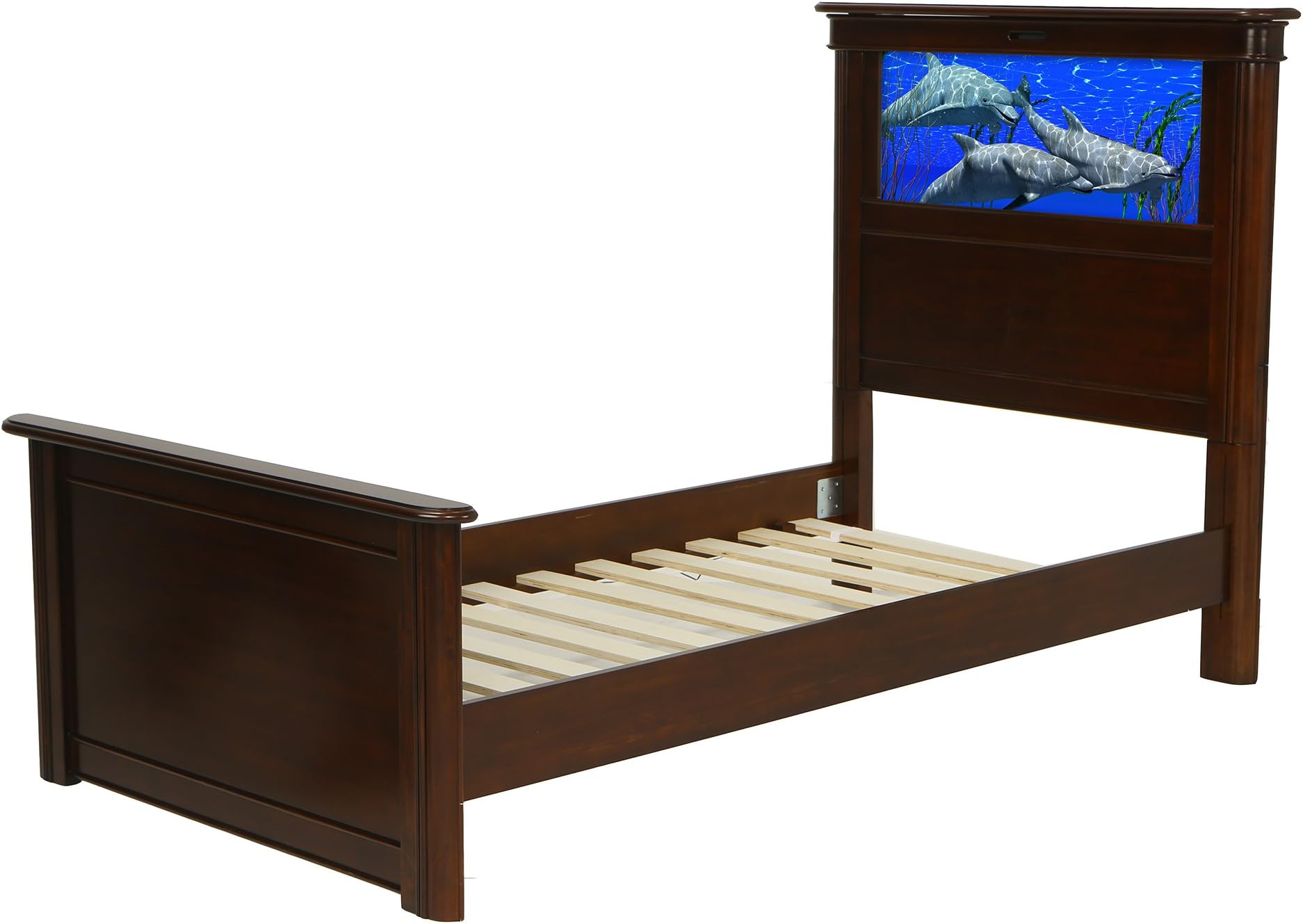 Riviera Twin Bed with Changeable Back-Lit LED Imagery Headboard, Cheshire Cherry