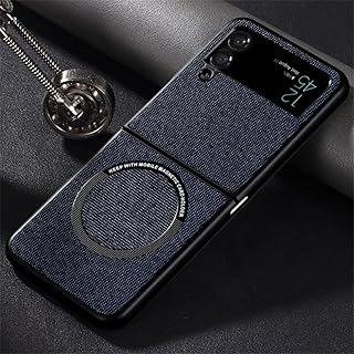 Funda de teléfono de Tela de Moda para Samsung Galaxy Z Flip 3 4 Funda de Carga inalámbrica magnética para Z Flip4 Zflip 3 4, Azul, para Galaxy Z Flip 4