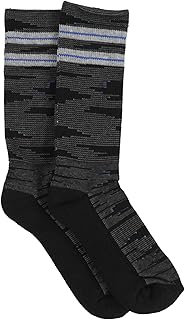 Mens Casletic Printed Midweight Socks, Black, 7-12