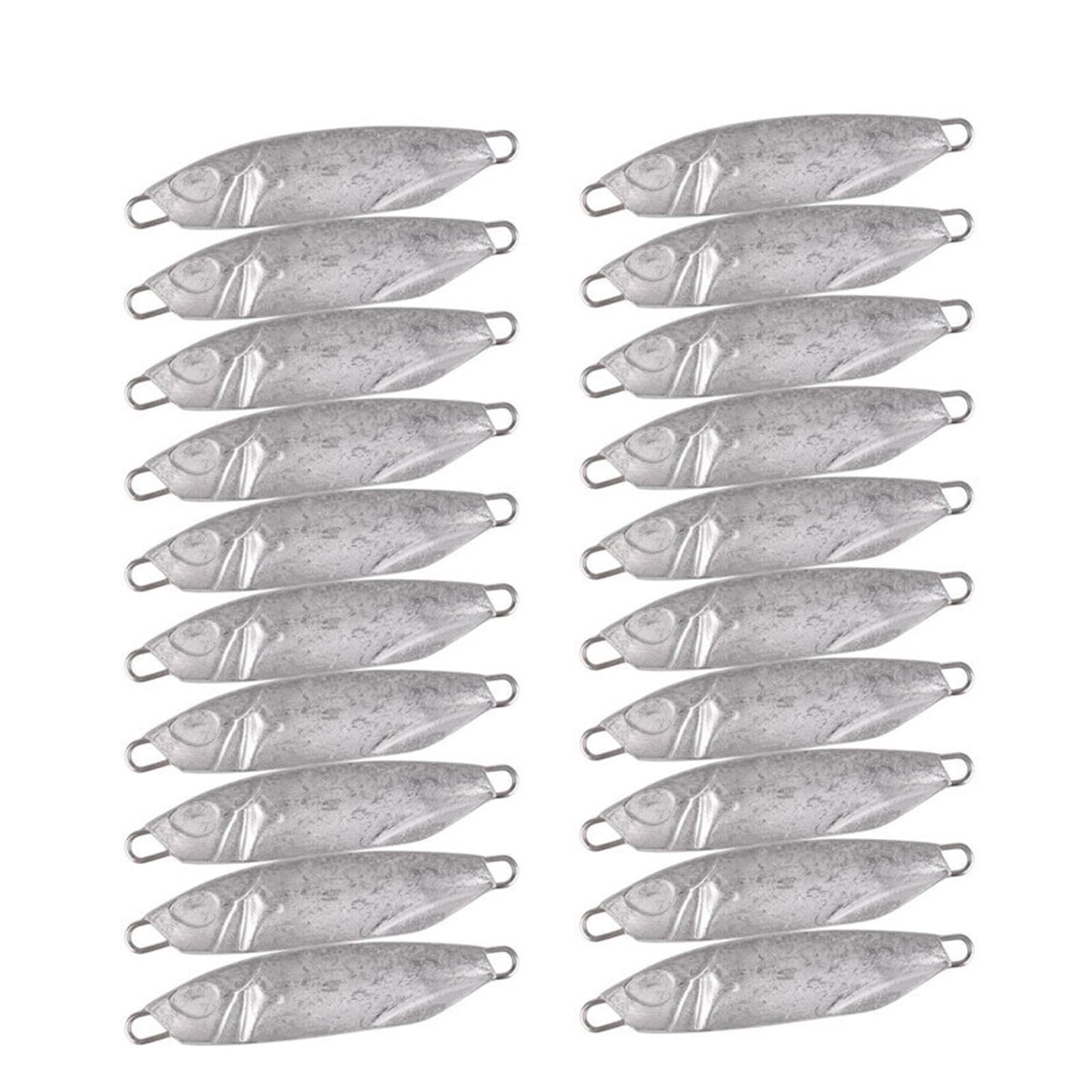 XILILHC Jigs en Métal Moulé, 20 Pièces, 10g-40g, Poisson De Mer Non Peint