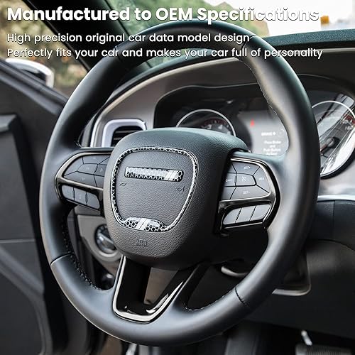 Miniatura 7 de Kit de decoración de accesorios interiores para cubierta de volante para Dodge Challenger Charger 2015-2021, para Dodge Durango y Jeep Grand
