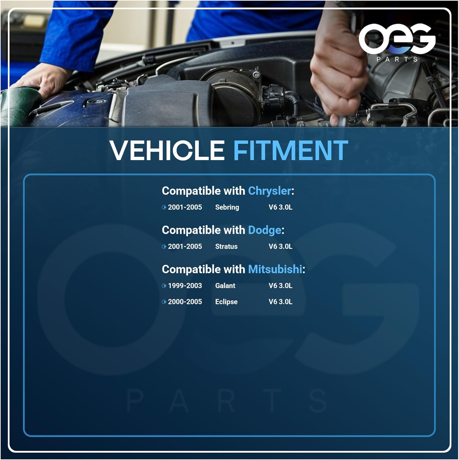 OEG Parts New Alternator Compatible With Chrysler Sebring 3.0L V6 01 02 03 04 05, Dodge Stratus 01-05, Mitsubishi Eclipse Galant 3.0 99-05 2104179, MD367307, MD373094, M362301D, MD354001, MD362301