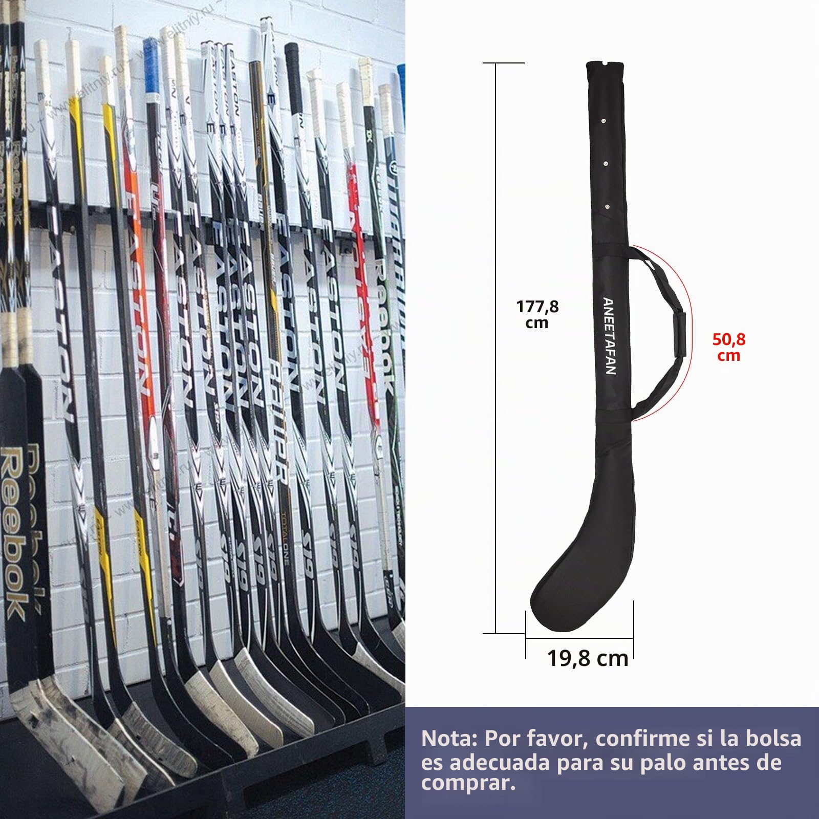 Bolsa para Palos de Hockey Portátil Con Correa para el Hombro - para Hombres, Mujeres y Adultos - Accesorios y Regalos