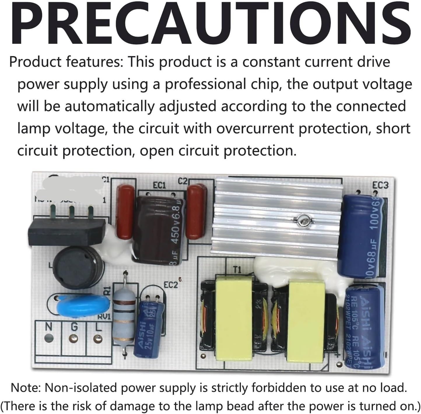 LED Driver 30-50W 560mA AC85-265V Power Supply Constant Current Automatic Voltage Control Lighting Transformer DIY for LED Lights