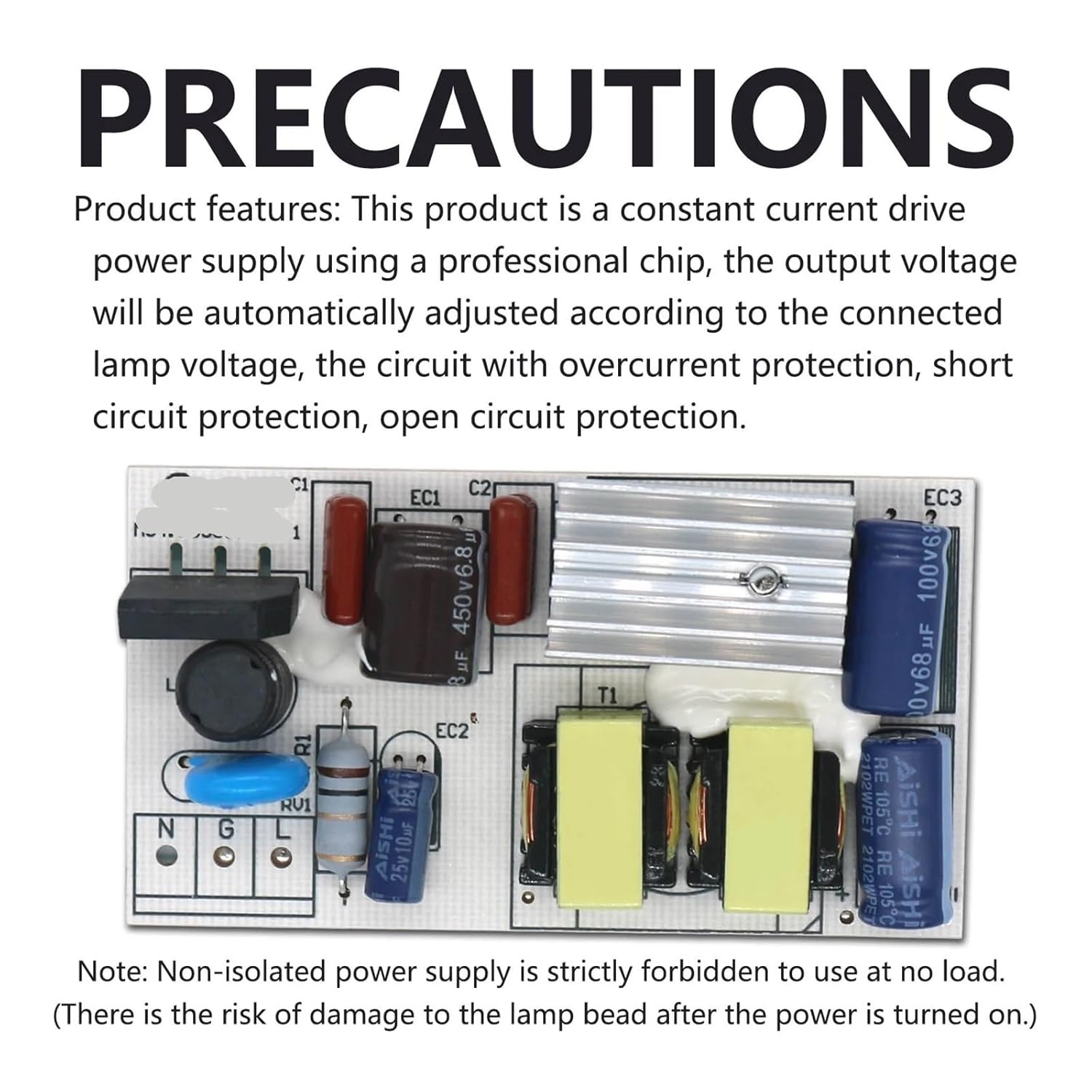 LED Driver 30-50W 560mA AC85-265V Power Supply Constant Current Automatic Voltage Control Lighting Transformer DIY for LED Lights