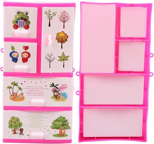 Miniatura 6 de Mini caja de almacenamiento para casa de muñecas, 1:12, armario de armario con patrón de animales para muñecas, colección de muebles de casa de