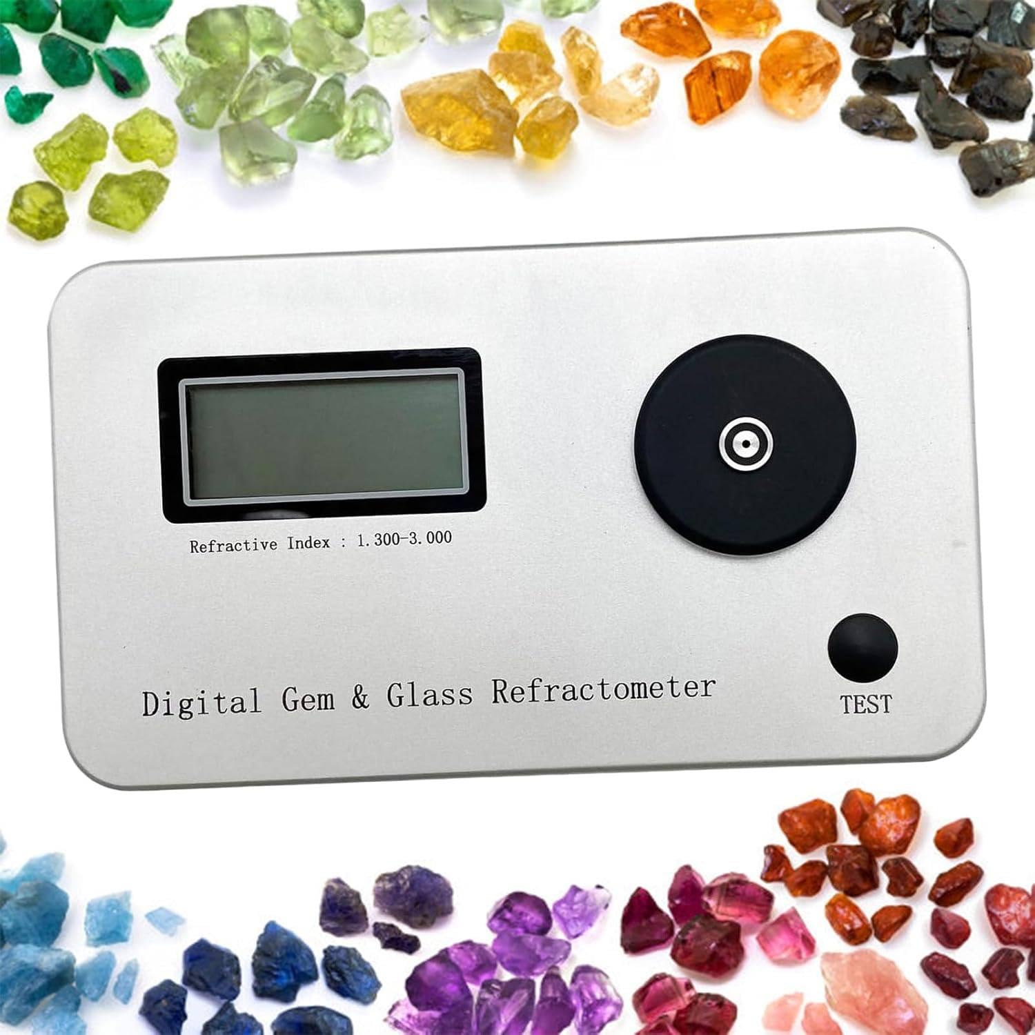 Refractómetro digital de piedras preciosas, herramienta profesional de probador de joyas, índice de refracción 1.300-3.000, precisión 0.001 para identificación de piedras preciosas