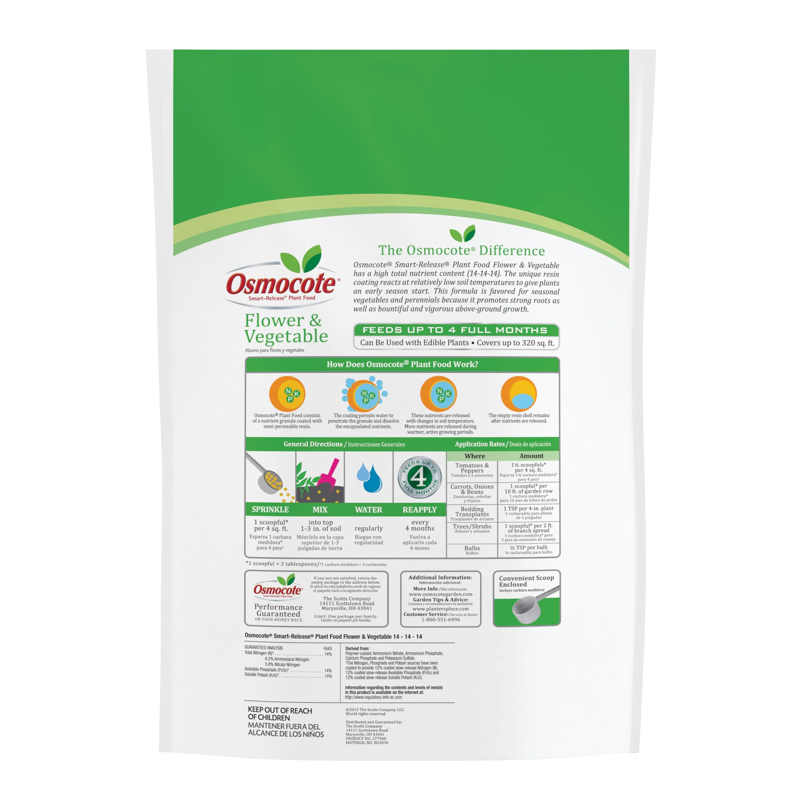 Osmoc Smart-Re Engrais pour fleurs et légumes, 0,5 kg.