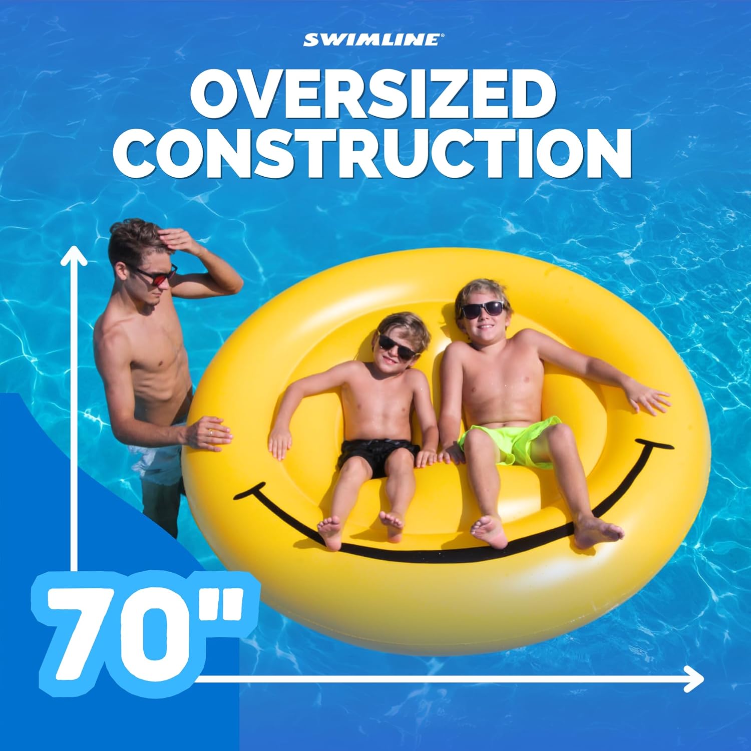 Swimline Smiley Face Pool Float , Yellow