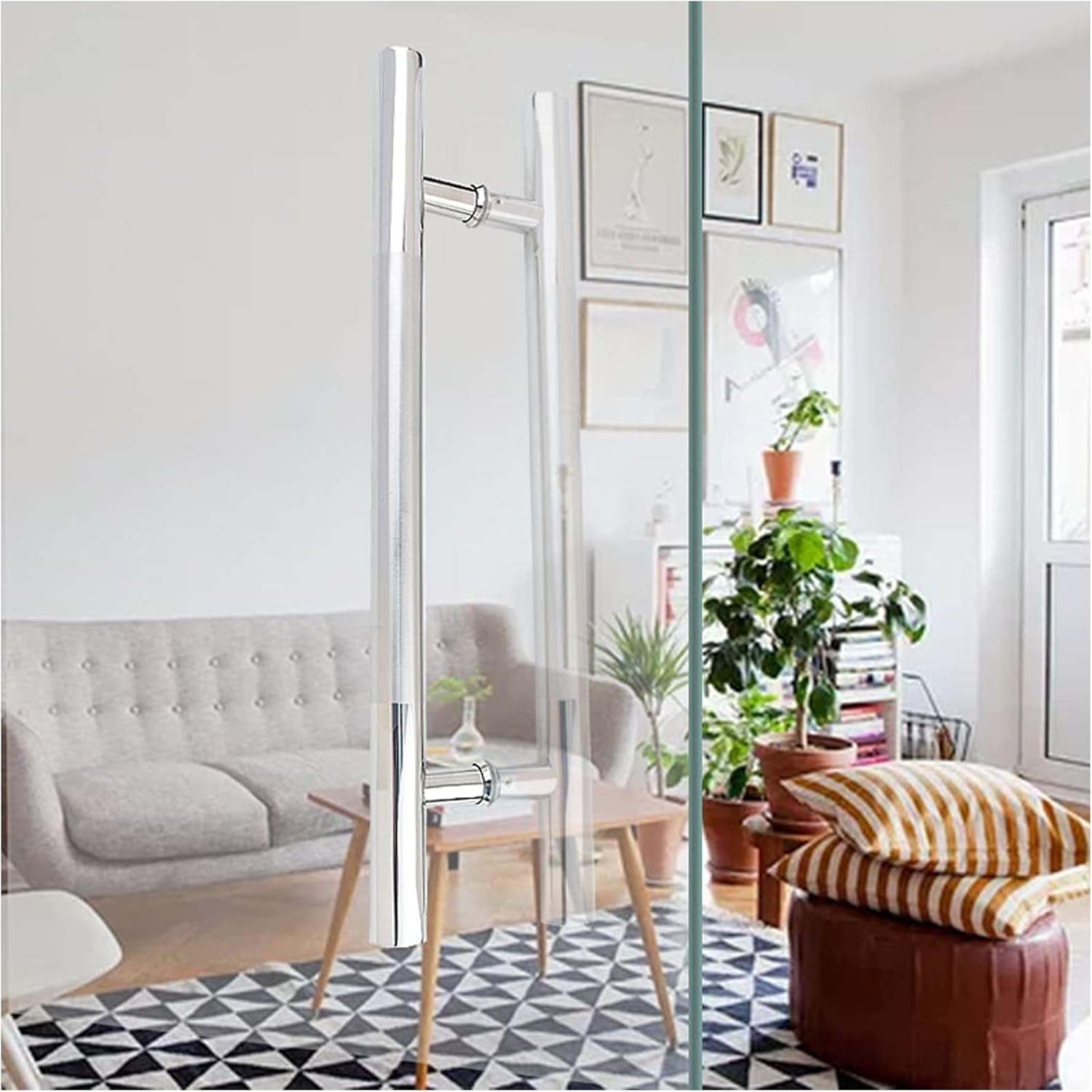 Shower Door Handle and Pulls Replacement Sets for Glass Door, Bathroom Door Knobs for Shower Enclosures Screen Internal/External (Size : 400mm*600mm)