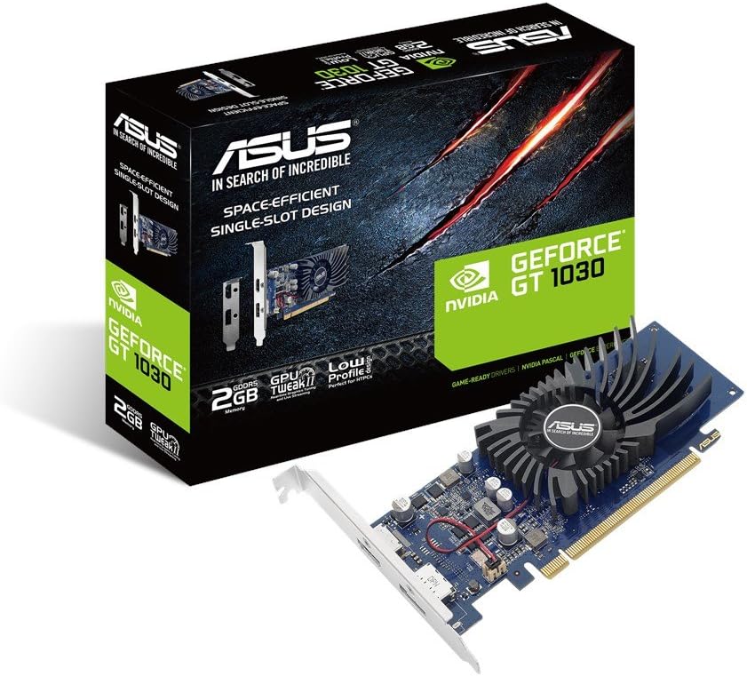 ASUS GeForce GT 1030 2 GB GDDR5, Scheda Video Gaming e Multimediale per HTPC Compatti e Build Low Profile, Incluso Bracket Aggiuntivo I/O ASUS GeForce GT 1030 2 GB GDDR5, Scheda Video Gaming e Multimediale per HTPC Compatti e Build Low Profile, Incluso Bracket Aggiuntivo I/O