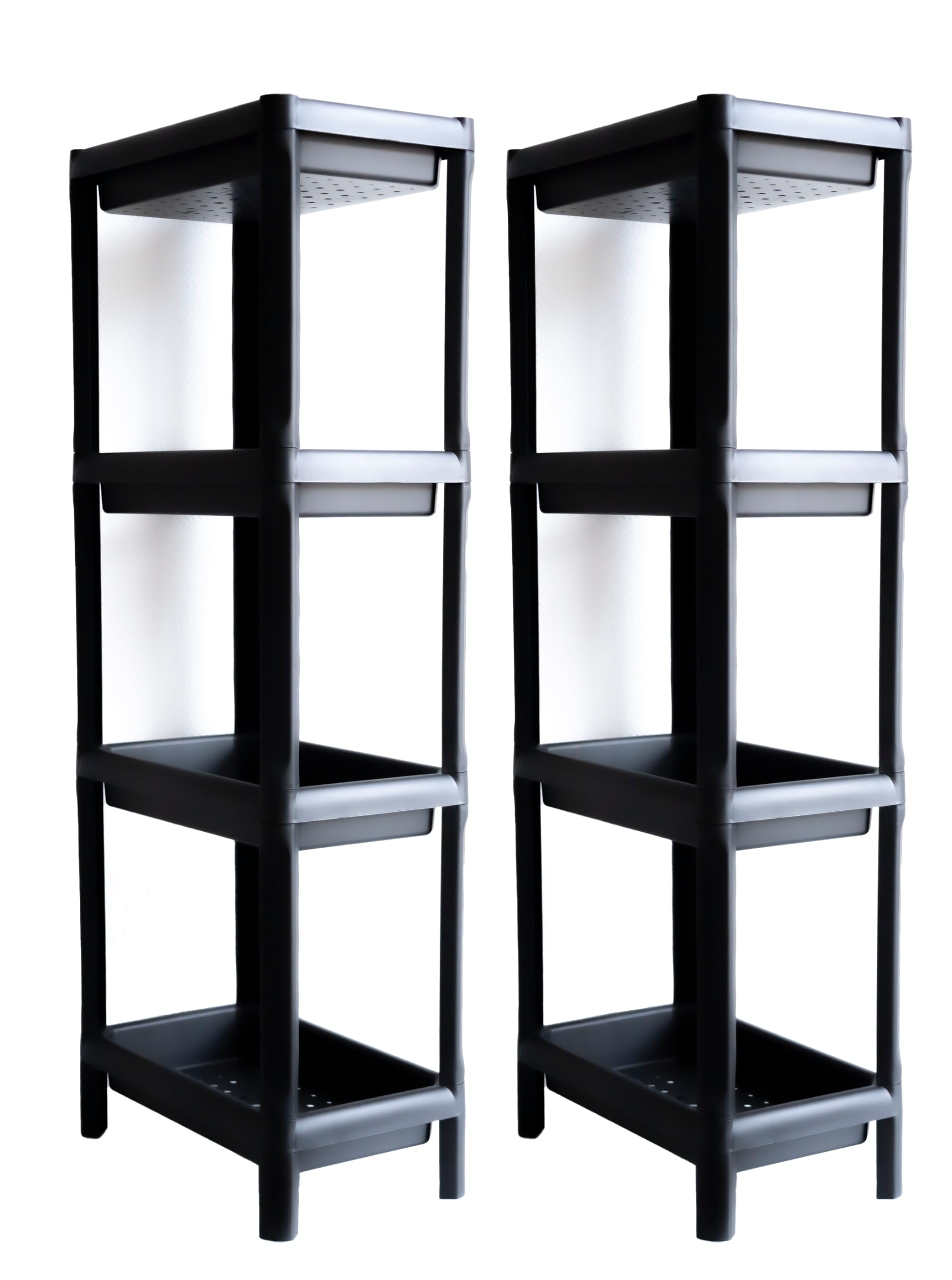 Ondis24 Badregal 38 x 23 x 100 cm, Anthrazit, 4 Böden – Kunststoffregal, Stecksystem