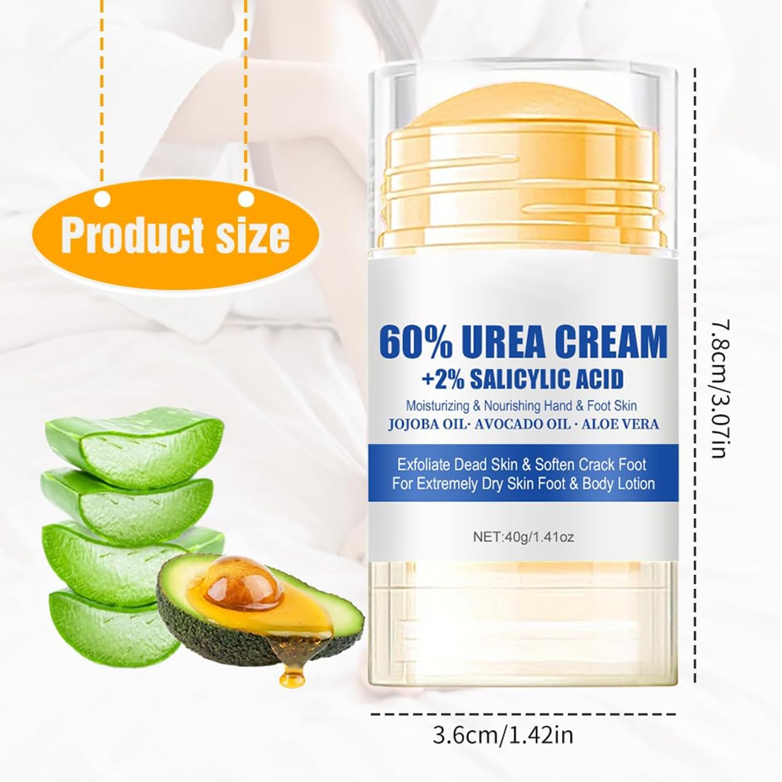 Crema Urea 60% Para Pies Secos y Agrietados, 2 Piezas